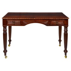 A Fine Anglo-Indian Carved Padouk Writing Table, Ceylonese