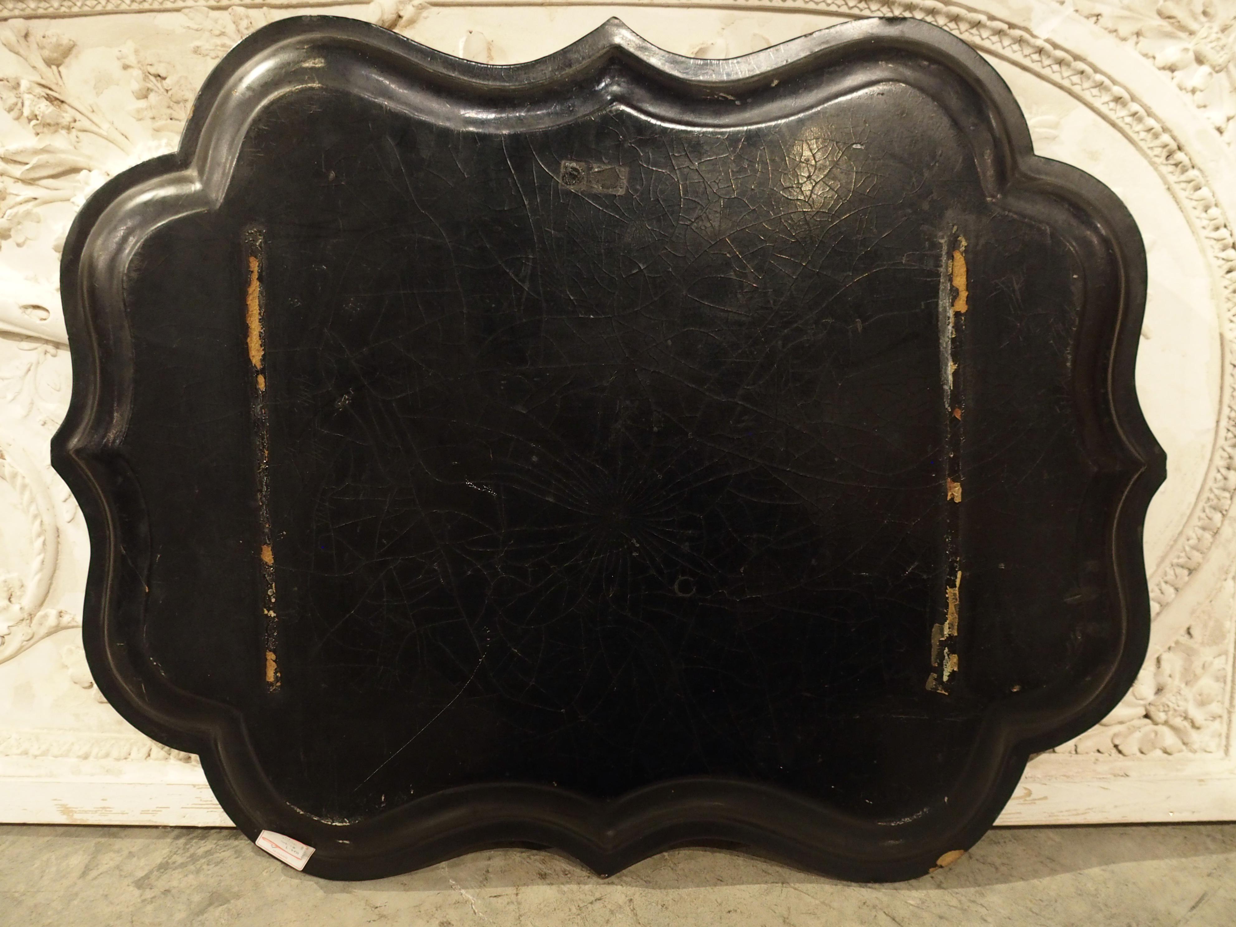 Fine Antique English Painted Tray with Mother of Pearl Insets, circa 1850 13