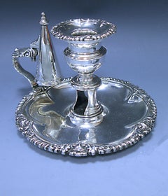 Fine Antique George IV Sterling Silver Chamberstick