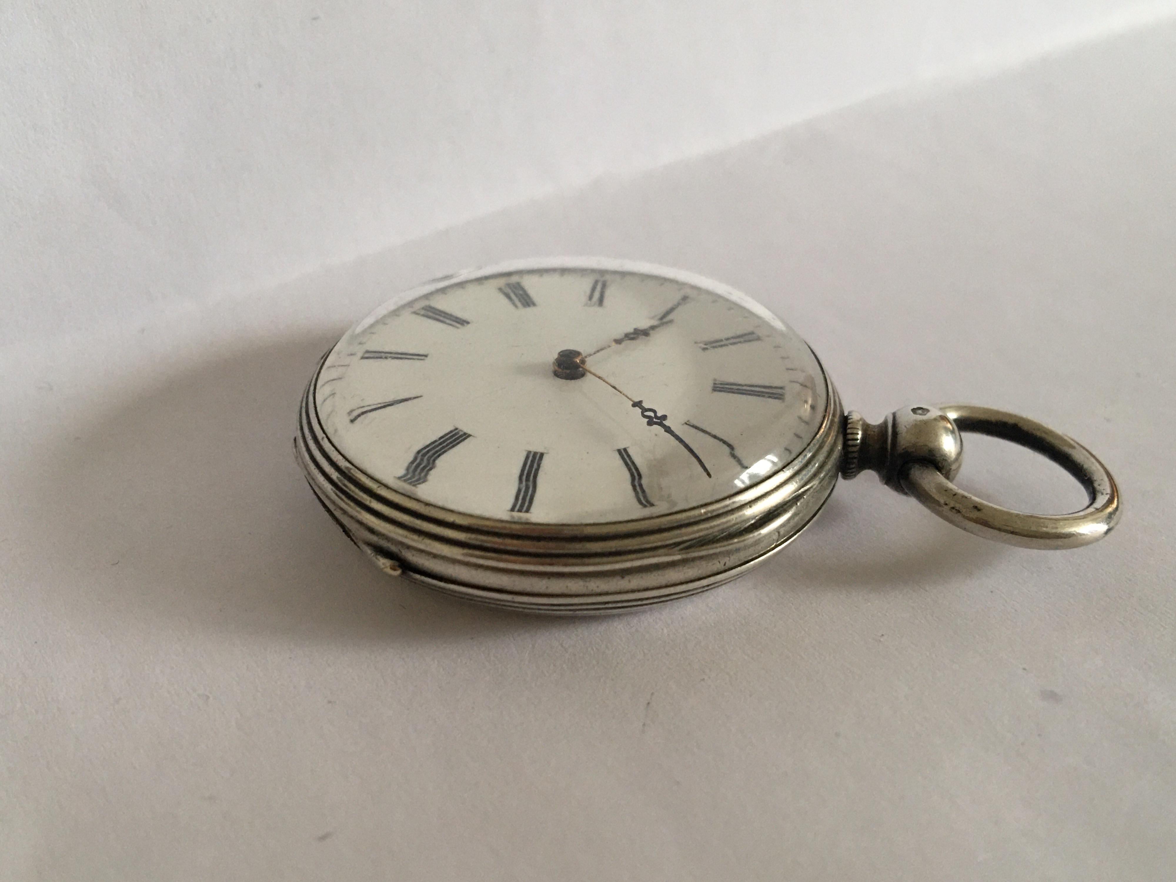 Fine Antique Silver Key-Wind Pocket Watch For Sale 7