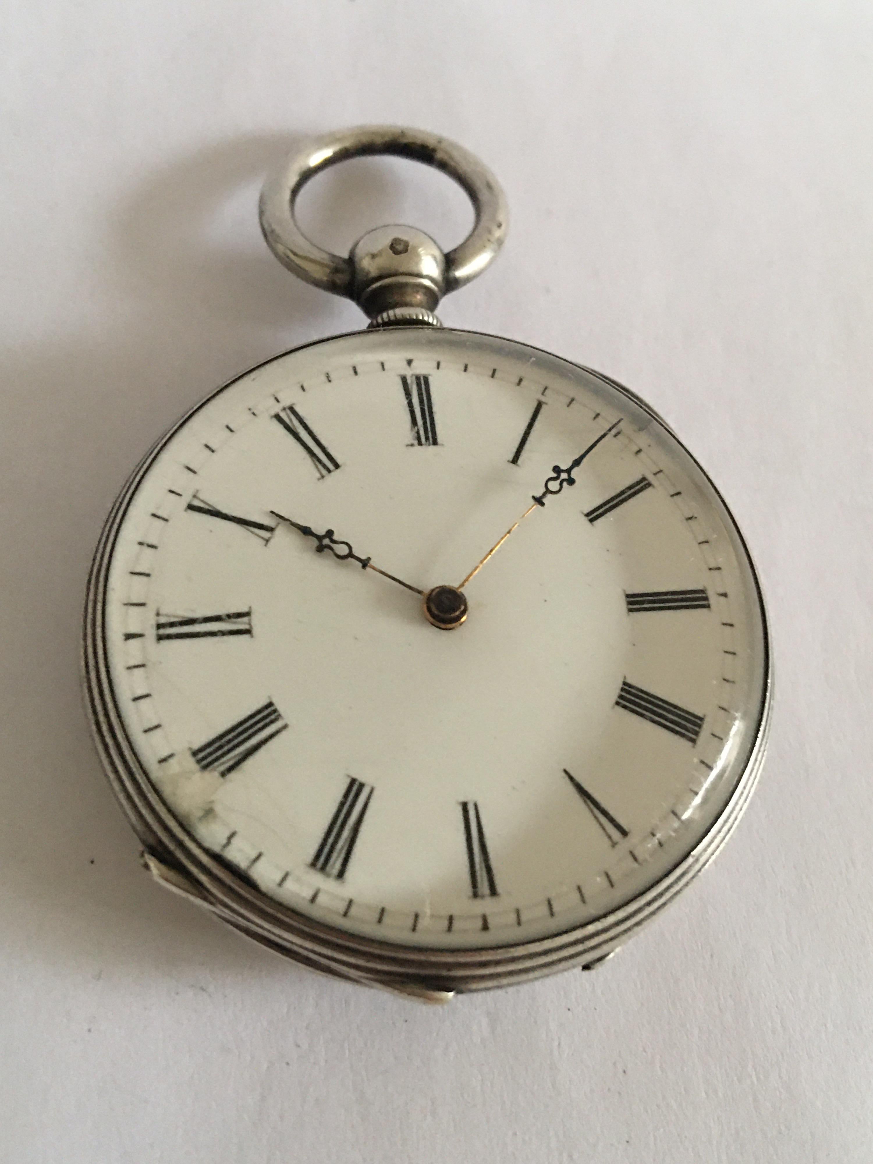 Fine Antique Silver Key-Wind Pocket Watch For Sale 8