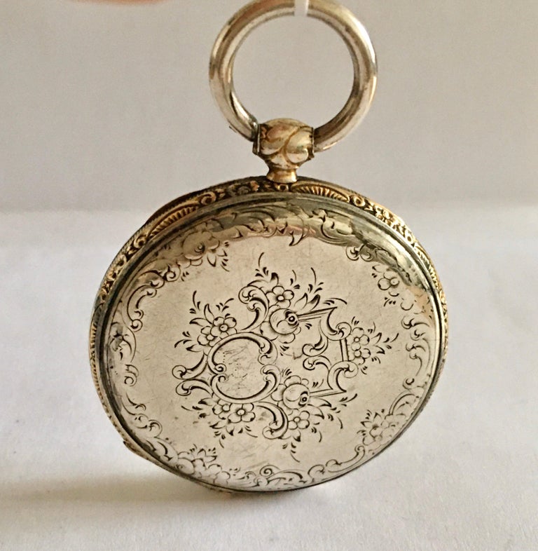 Fine Antique Silver KeyWind Pocket Watch For Sale at 1stDibs