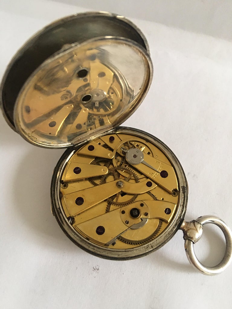 Fine Antique Silver KeyWind Pocket Watch For Sale at 1stDibs