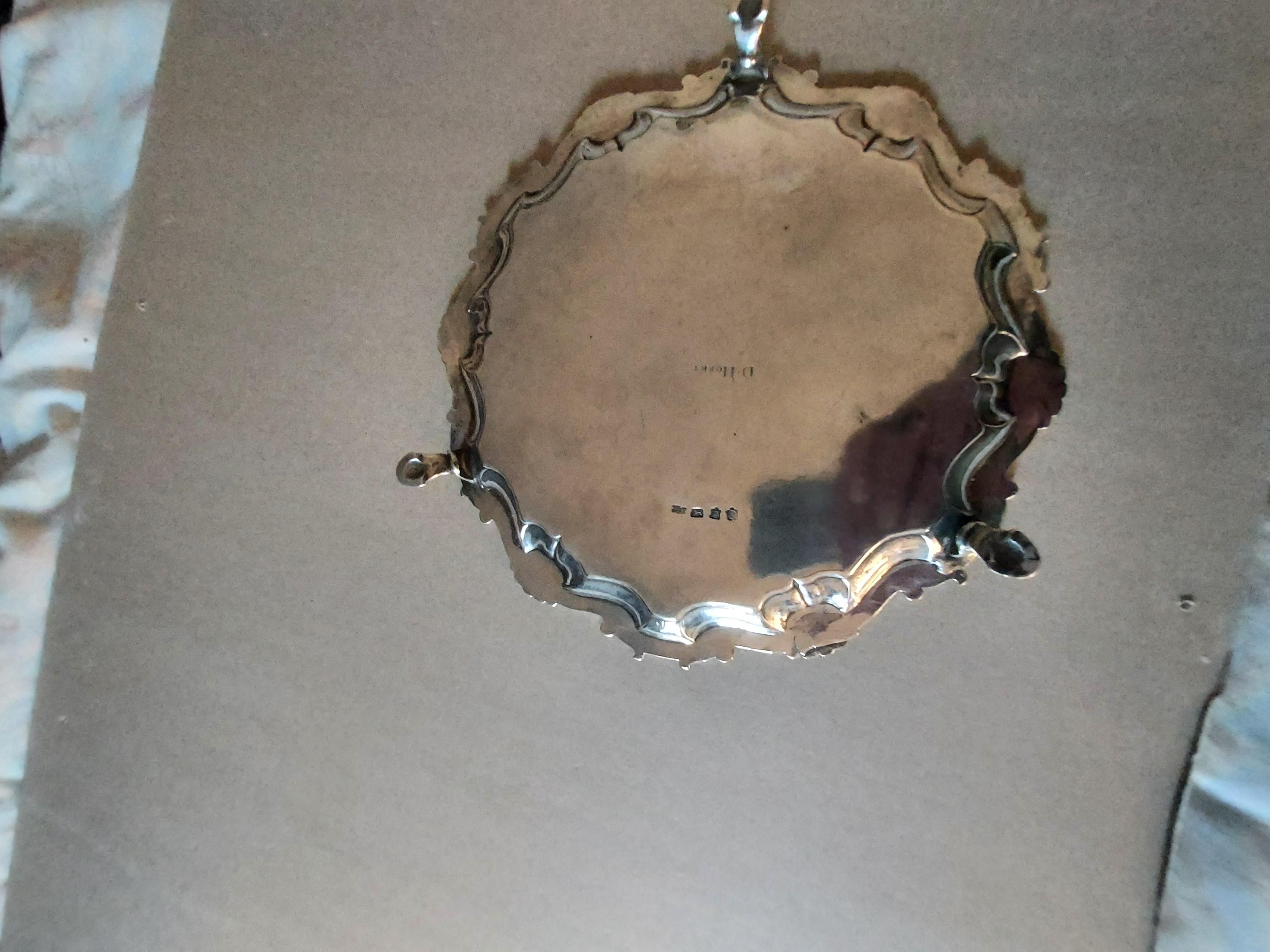 Silver A fine antique silver salver by W. Haye  1749 GEORGE  III For Sale