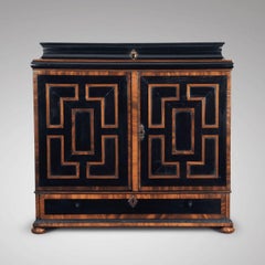 A Fine Antwerp 17th Century Painted Table Cabinet