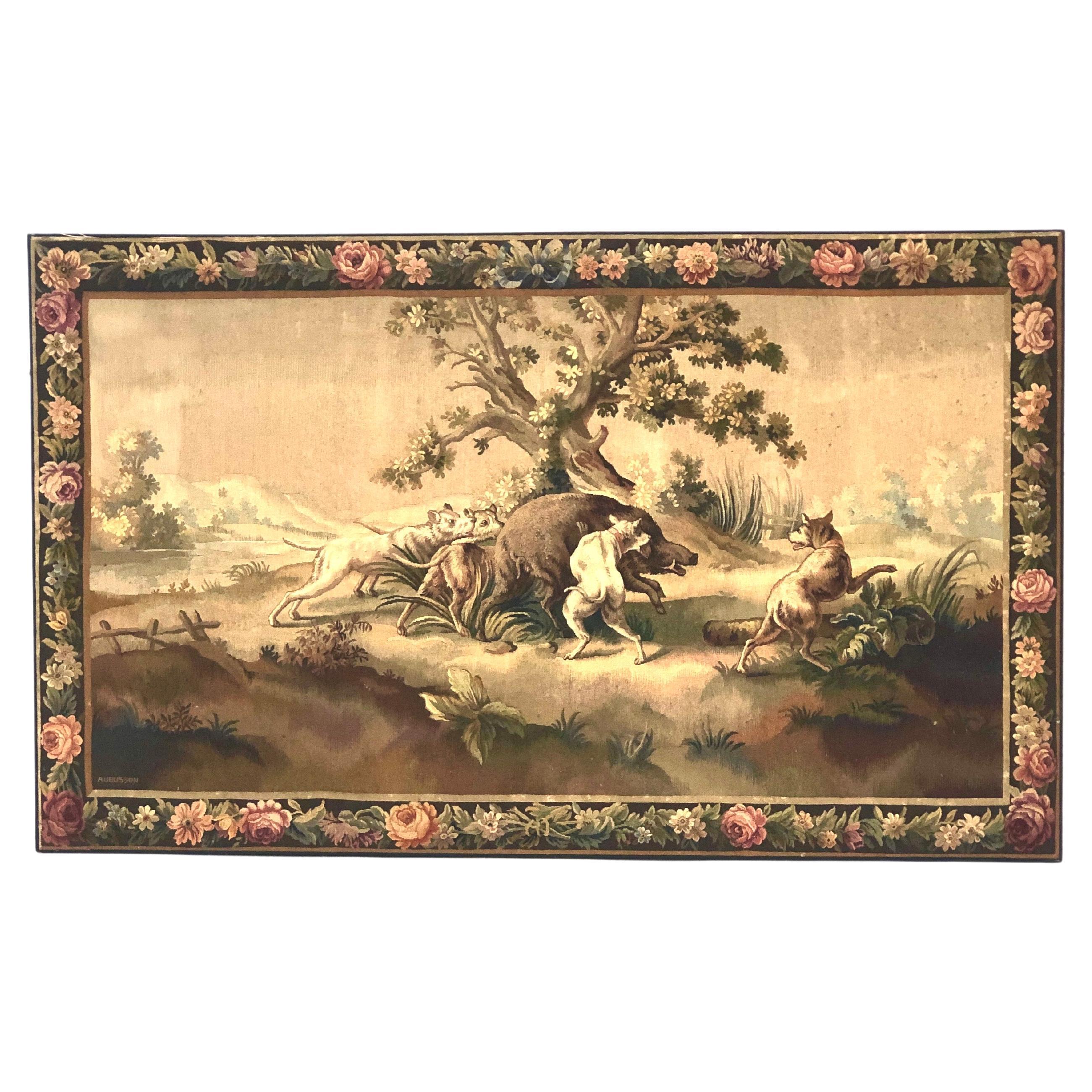 Französischer Aubusson Pastoral-Wandteppich, spätes 19. Jahrhundert