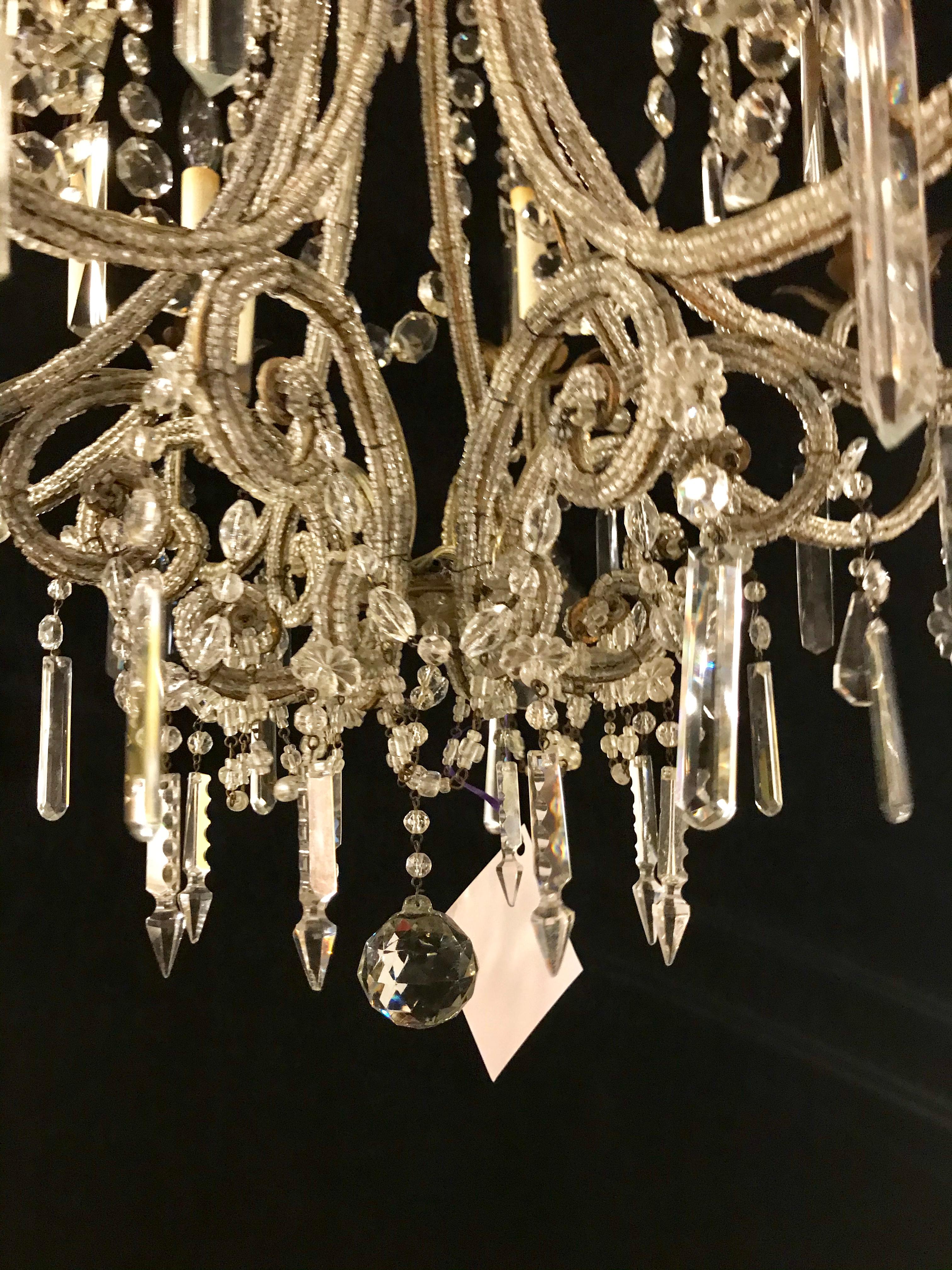 20th Century Fine Beaded and Crystal Venetian Style Chandelier