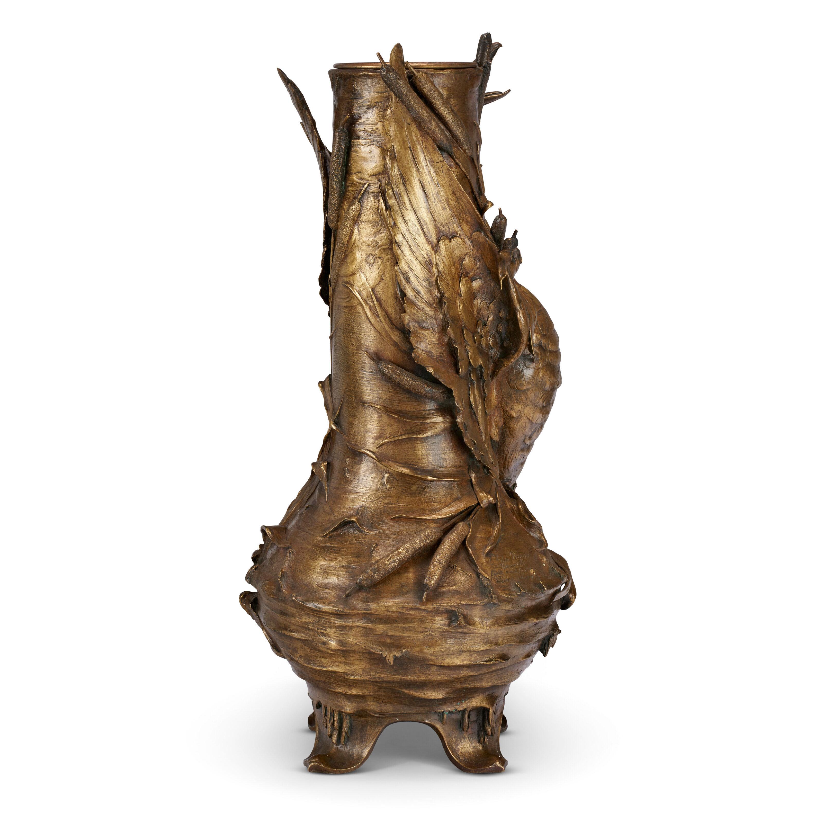Bronze Fine Belgian Ormolu Figural Vase by Jean-Baptiste Sloodts For Sale