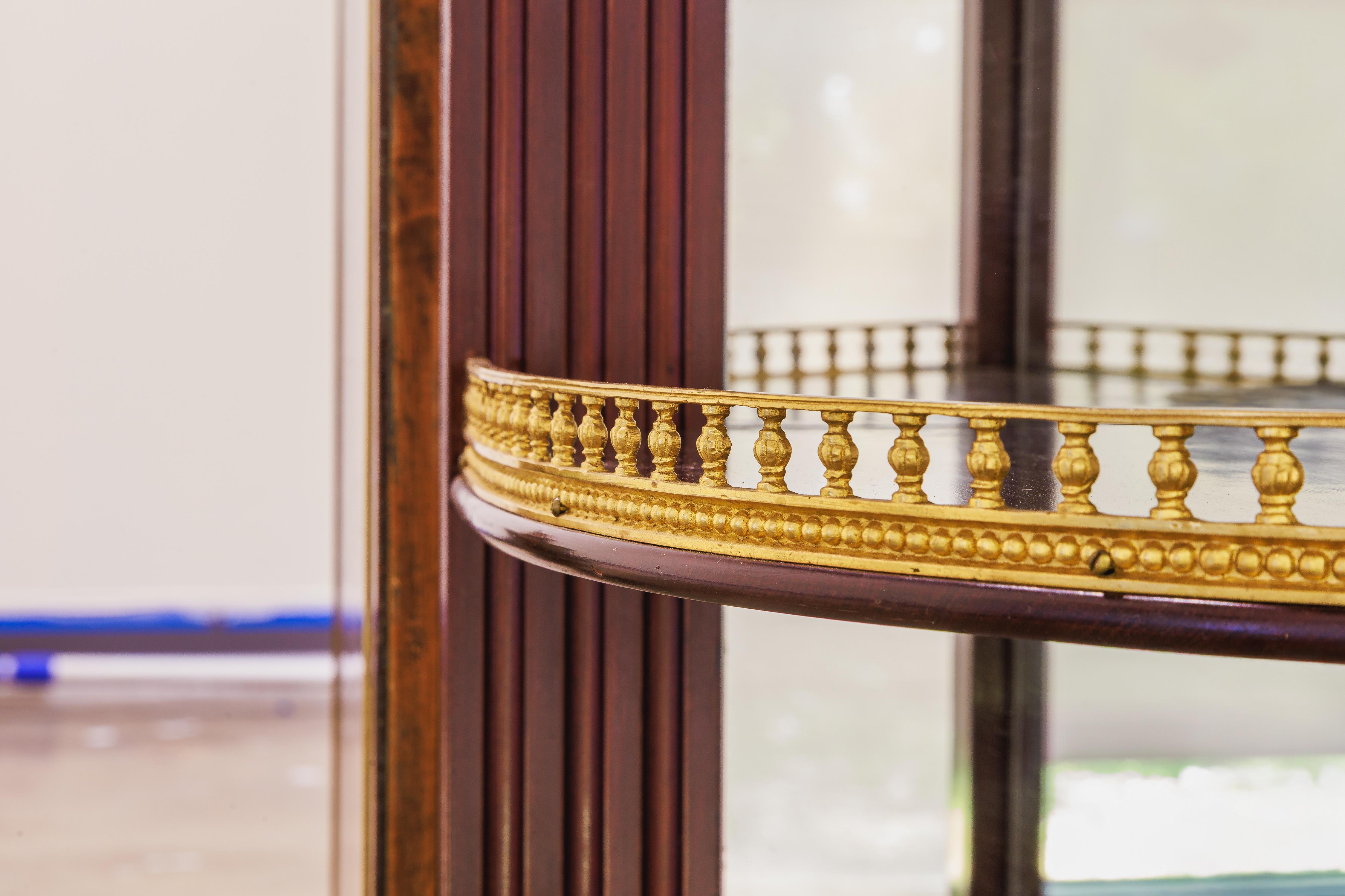 19th Century A fine Belle Epoque  mahogany and gilt bronze mounted display cabinet . For Sale