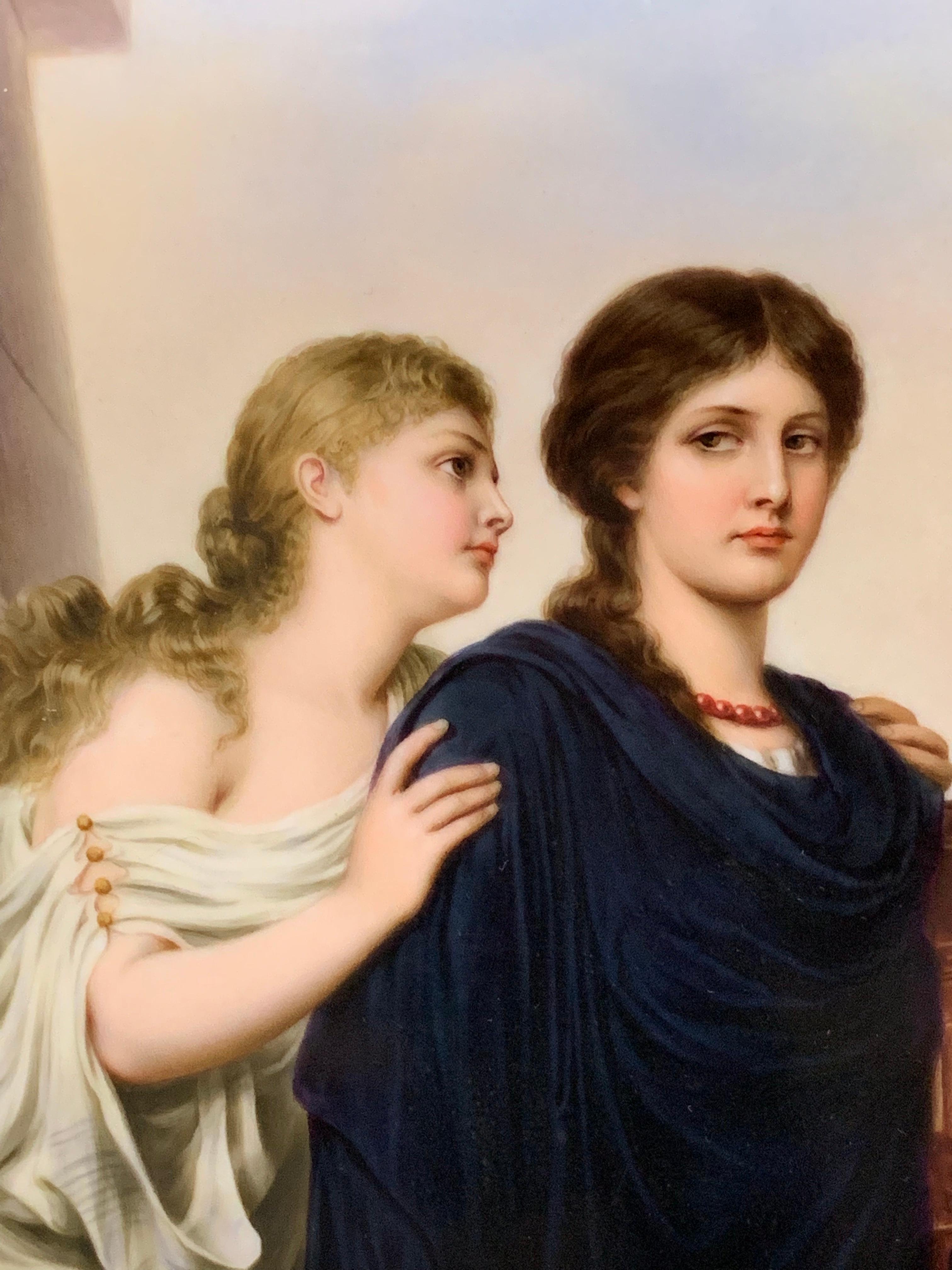 German A Fine Berlin K.P.M Porcelain Plaque - Antigone and Ismene For Sale