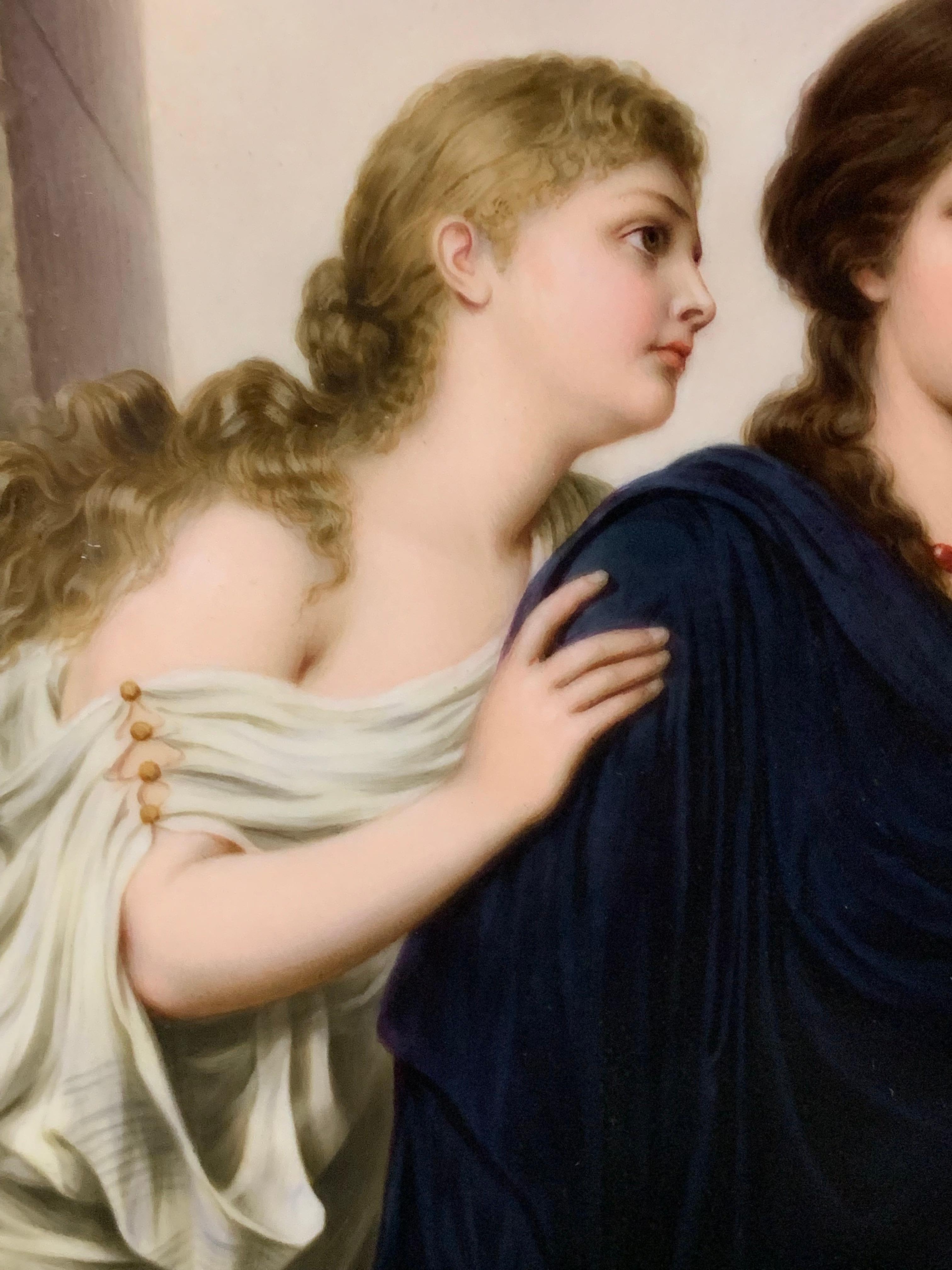 A Fine Berlin K.P.M Porcelain Plaque - Antigone and Ismene In Excellent Condition For Sale In Los Angeles, CA