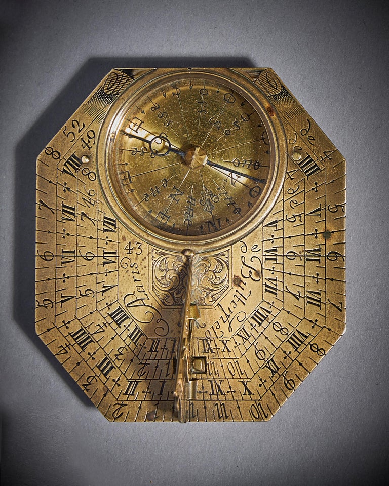 Cheap Brass Pocket Sundial Compass - Push Button Pocket Sundial Compass