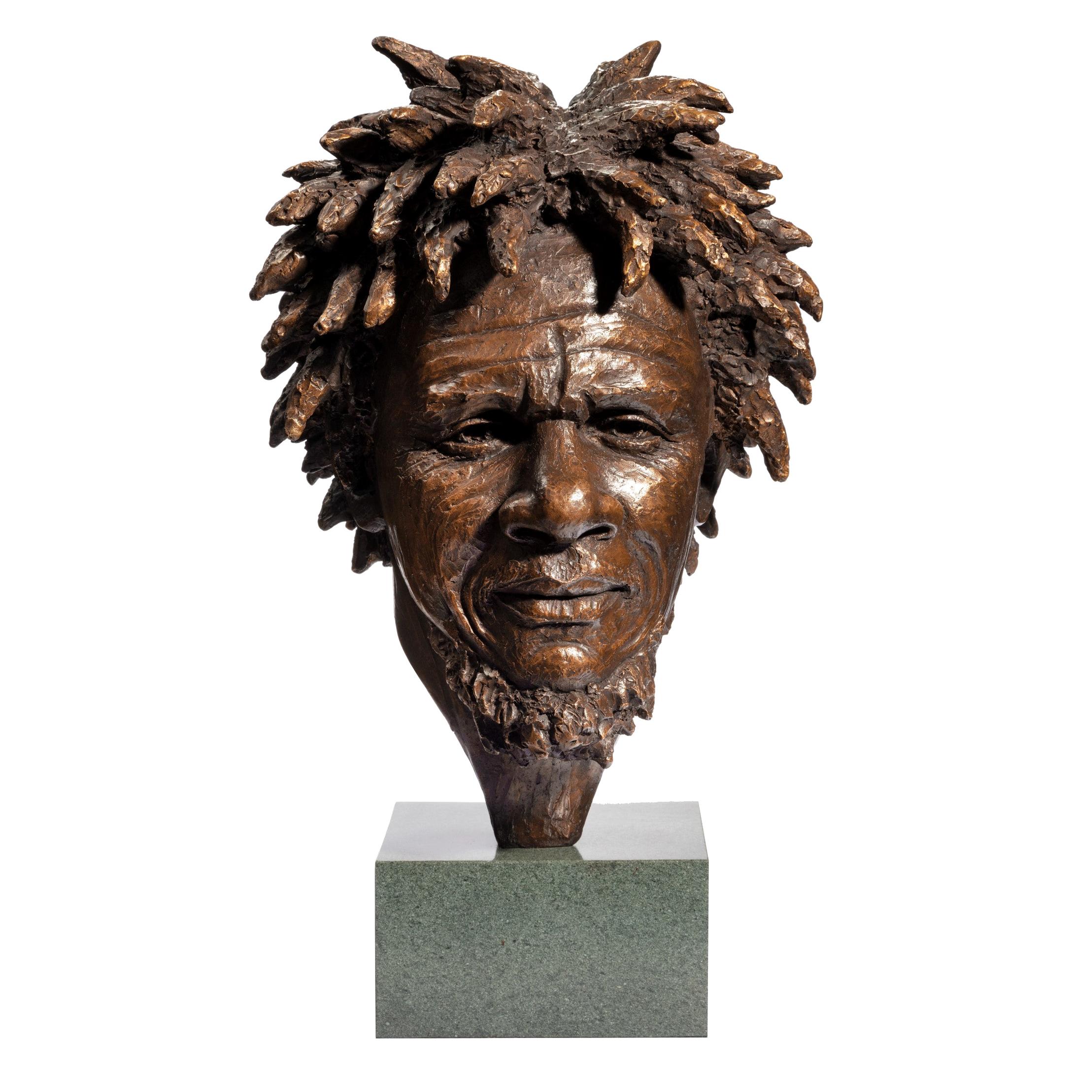 Fine Bronze Bust of ‘Dougie’ by Vivian Mallock For Sale