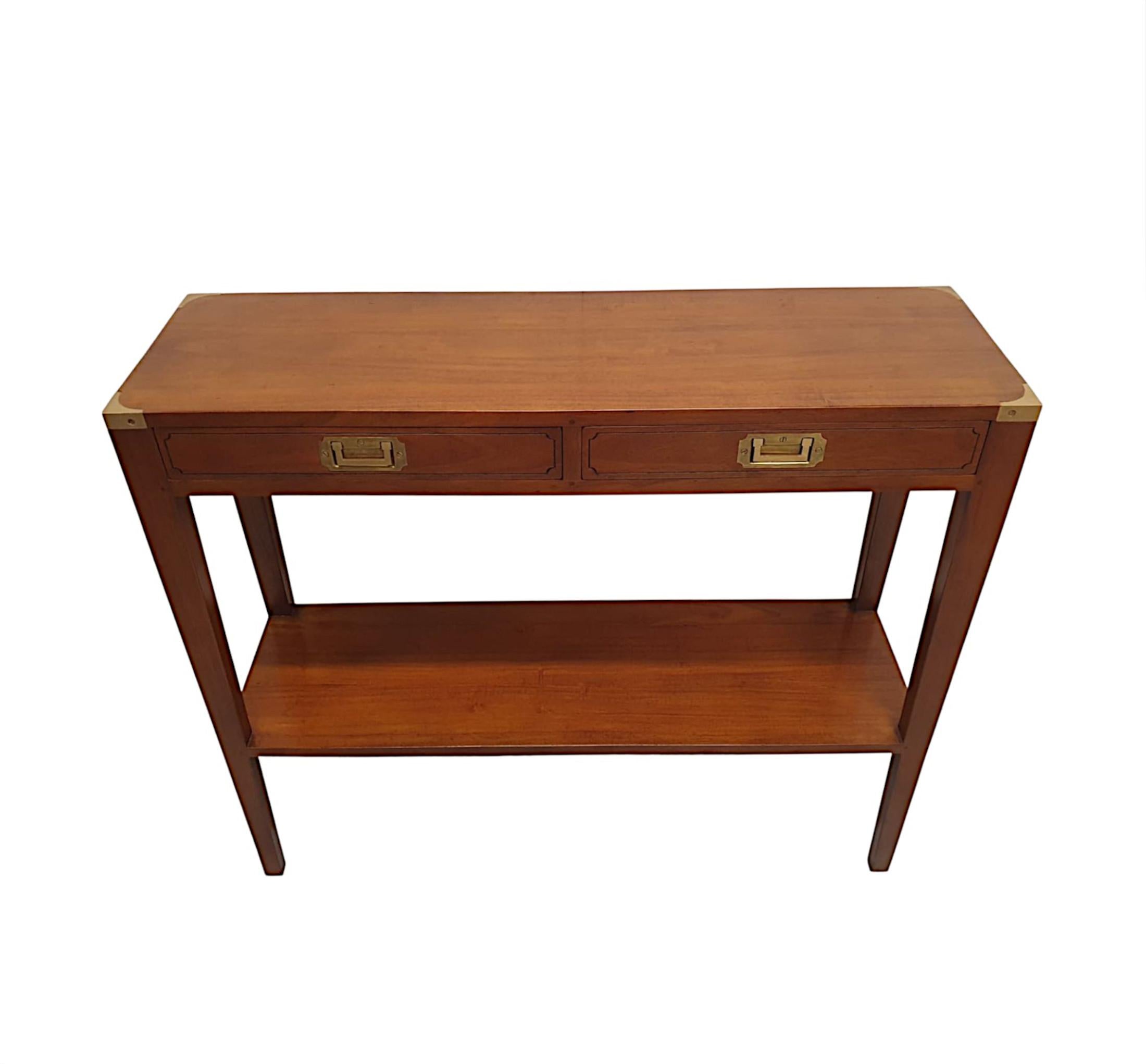 French A Fine Campaign Style Cherrywood Console Table For Sale