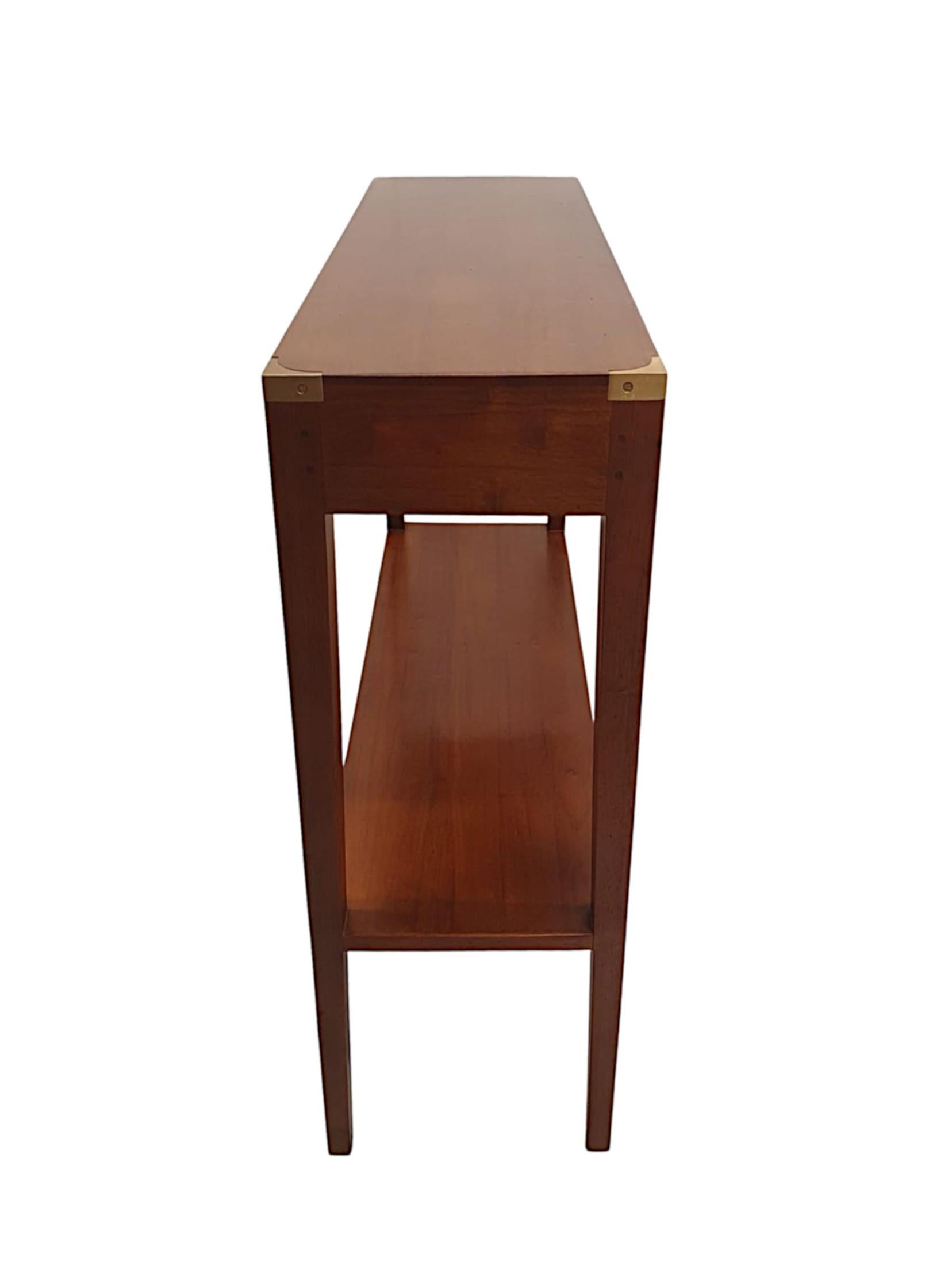 A Fine Campaign Style Cherrywood Console Table In New Condition For Sale In Dublin, IE