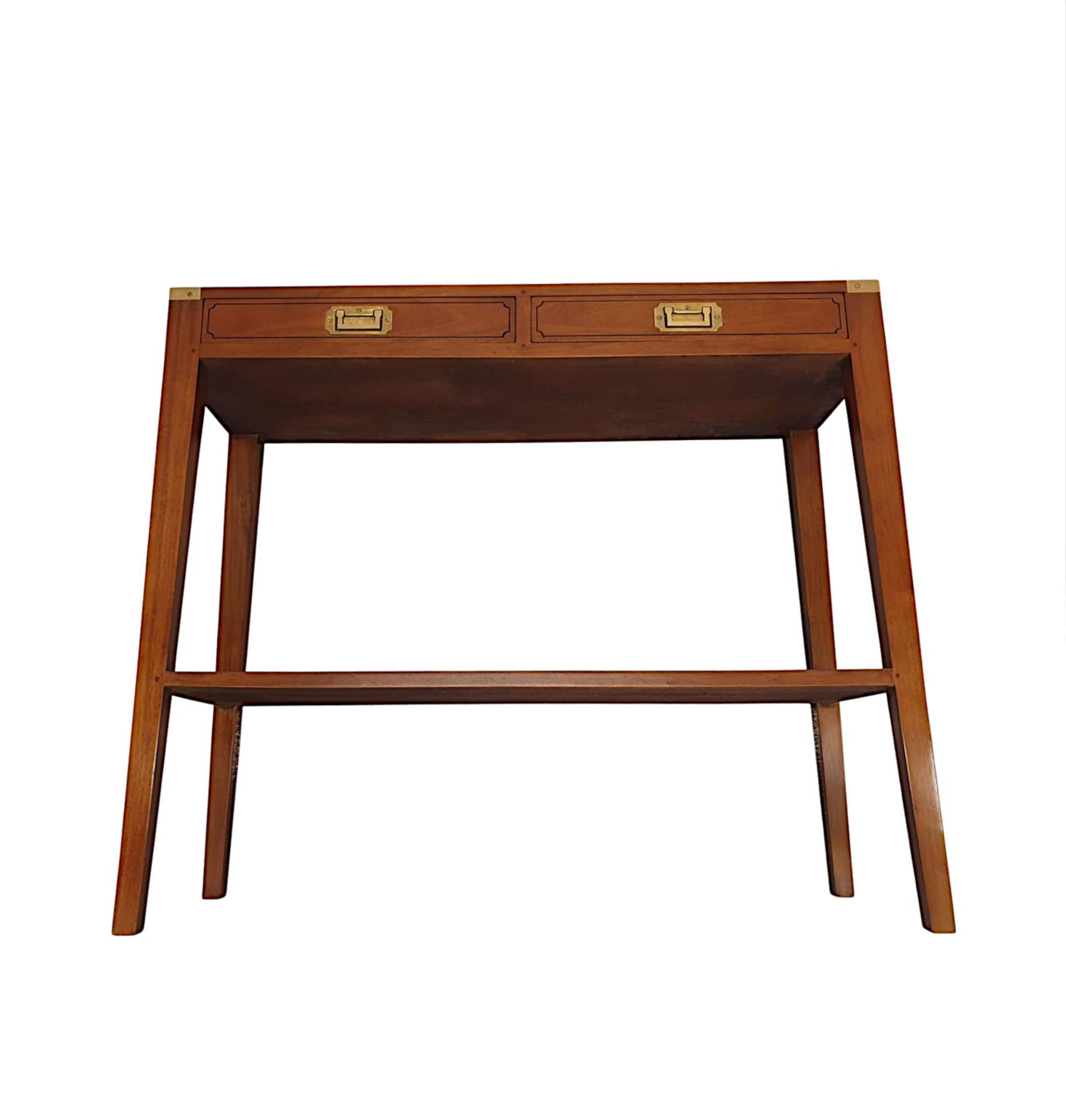 A Fine Campaign Style Cherrywood Console Table For Sale 1