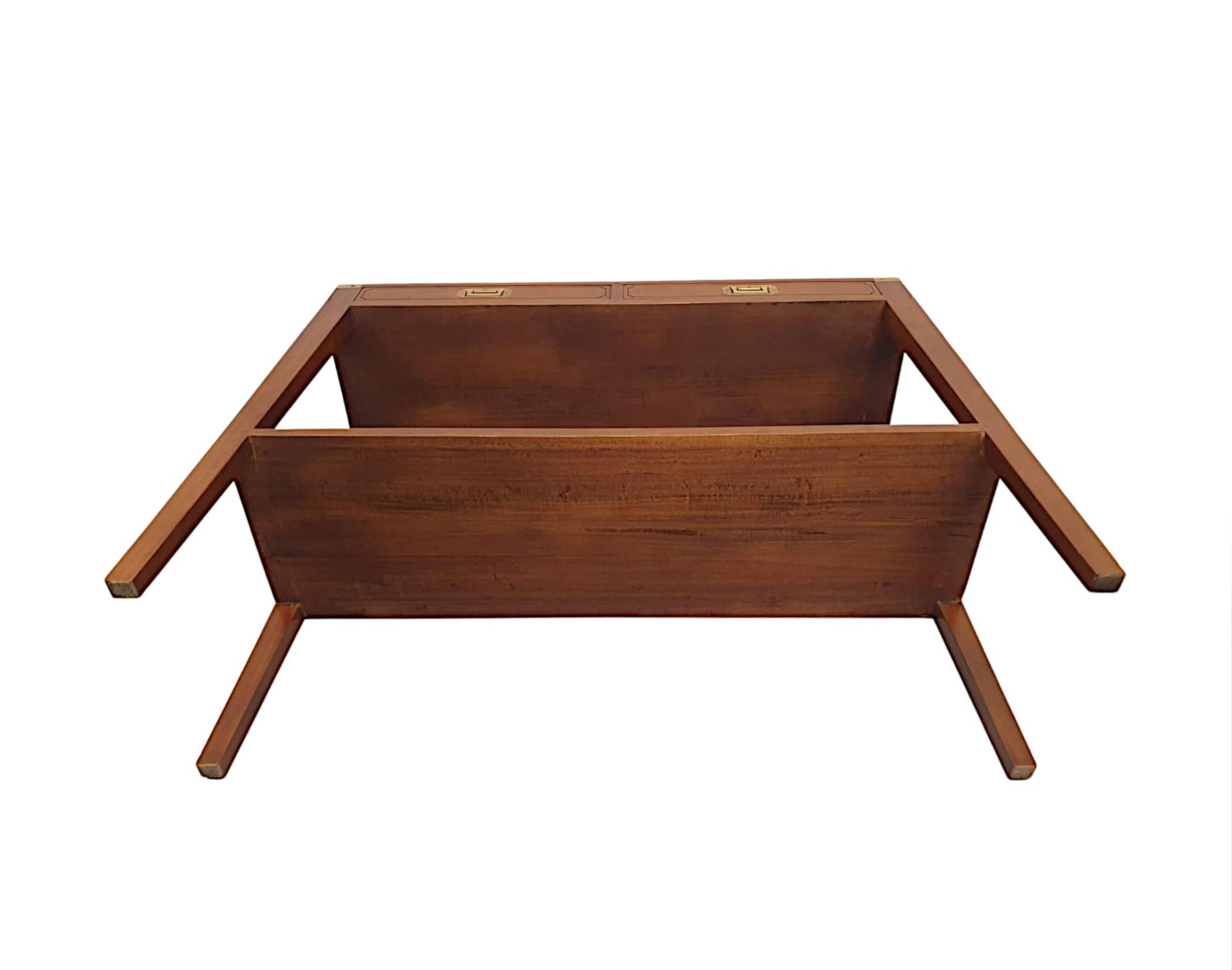 A Fine Campaign Style Cherrywood Console Table For Sale 2