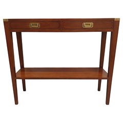 A Fine Campaign Style Cherrywood Console Table