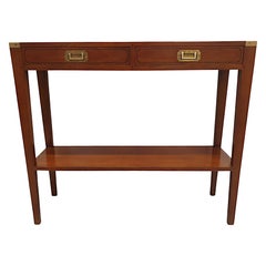 A Fine Campaign Style Cherrywood Console Table
