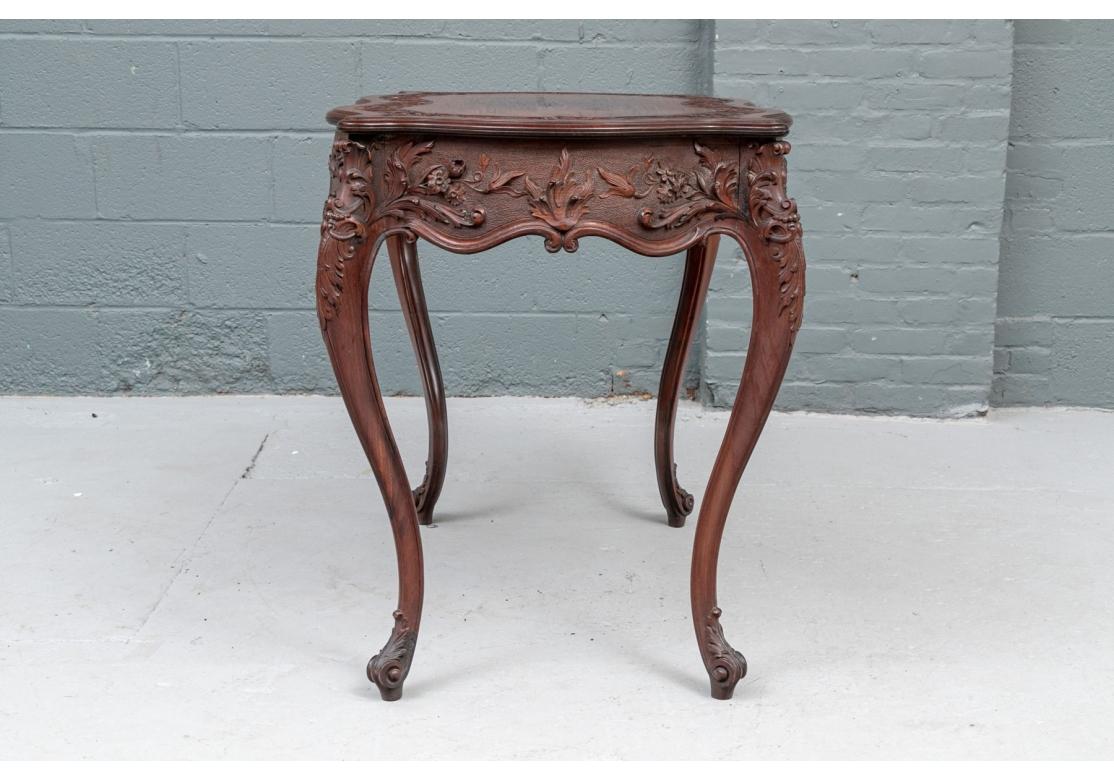 A Fine Carved Turtle Top Parlor Table 7