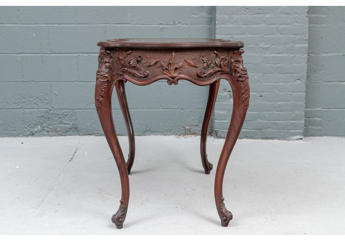 A Fine Carved Turtle Top Parlor Table 2
