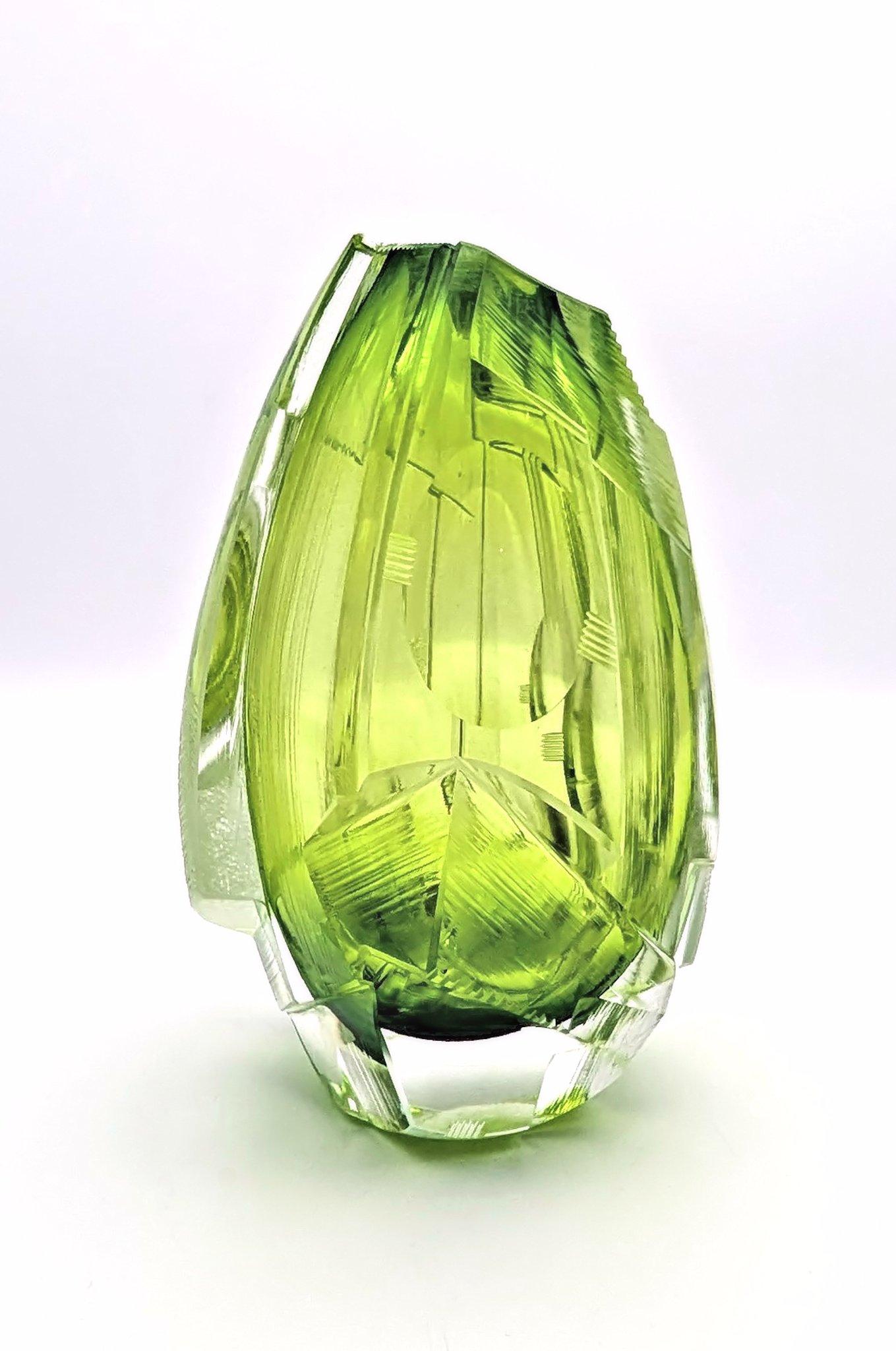 Other A fine cased and heavily cold worked glass object by Samuel Weisenborn from 2018 For Sale