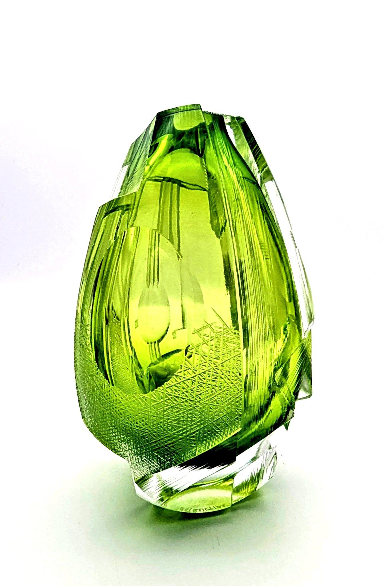 German A fine cased and heavily cold worked glass object by Samuel Weisenborn from 2018 For Sale