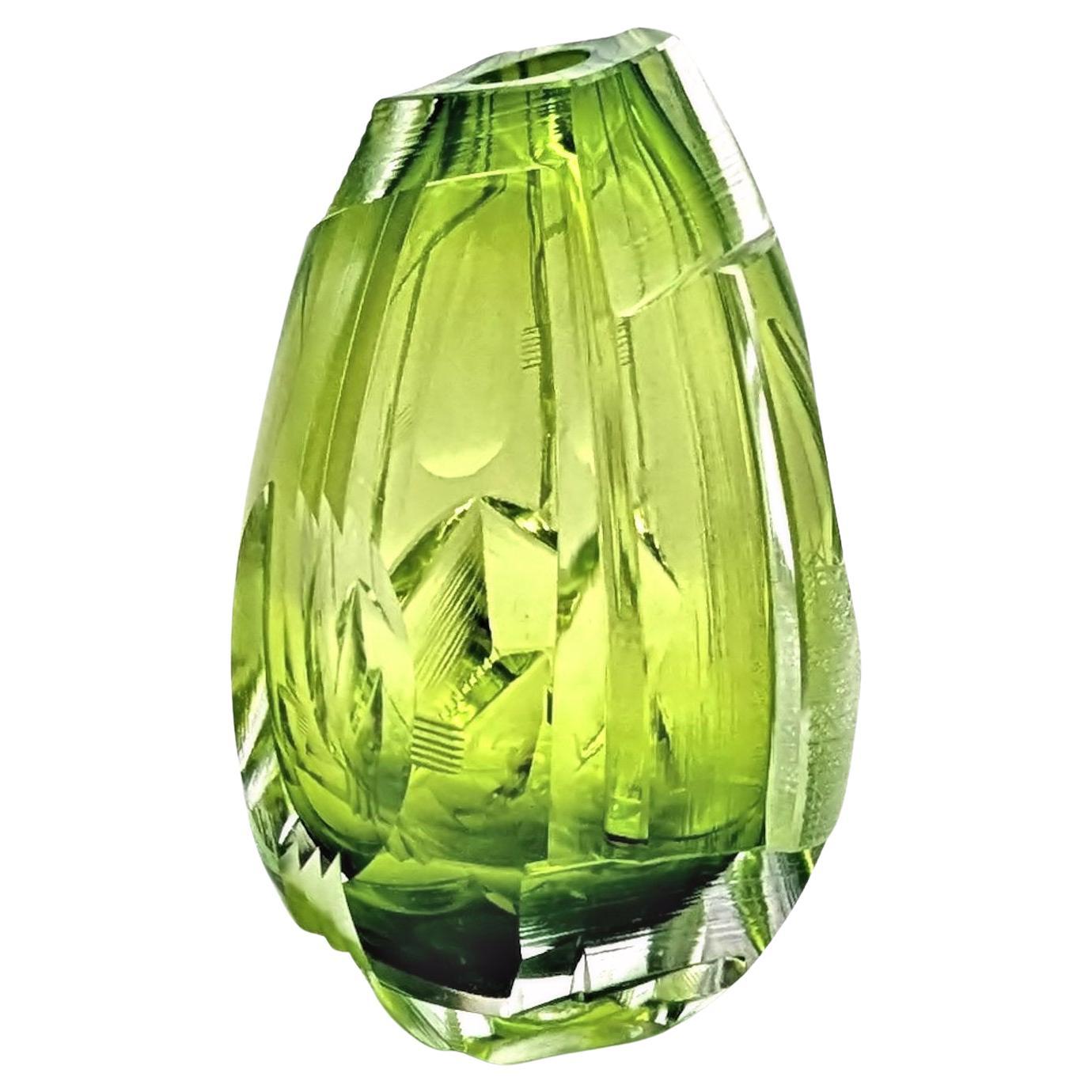 A fine cased and heavily cold worked glass object by Samuel Weisenborn from 2018 For Sale