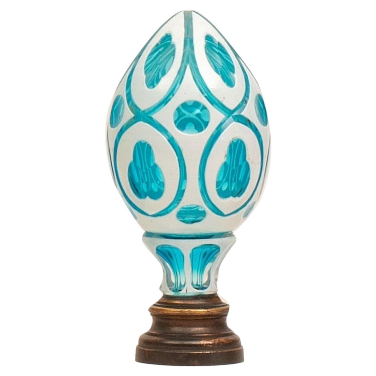 A Fine Cased Crystal Newel Post on Bronze Base For Sale