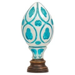 A Fine Cased Crystal Newel Post on Bronze Base