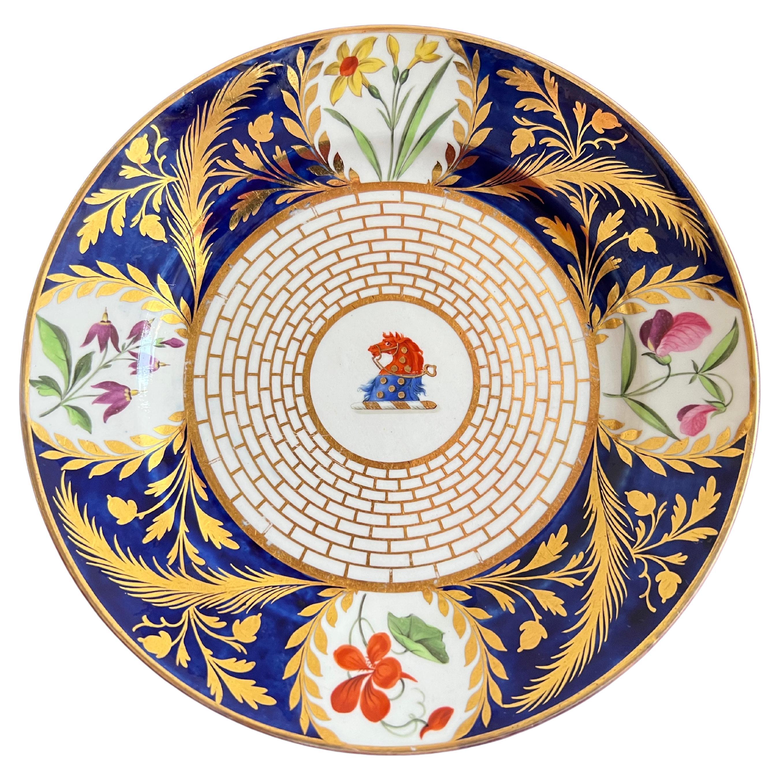 Fine Chamberlain Worcester Porcelain Armorial Dessert Plate C.1815