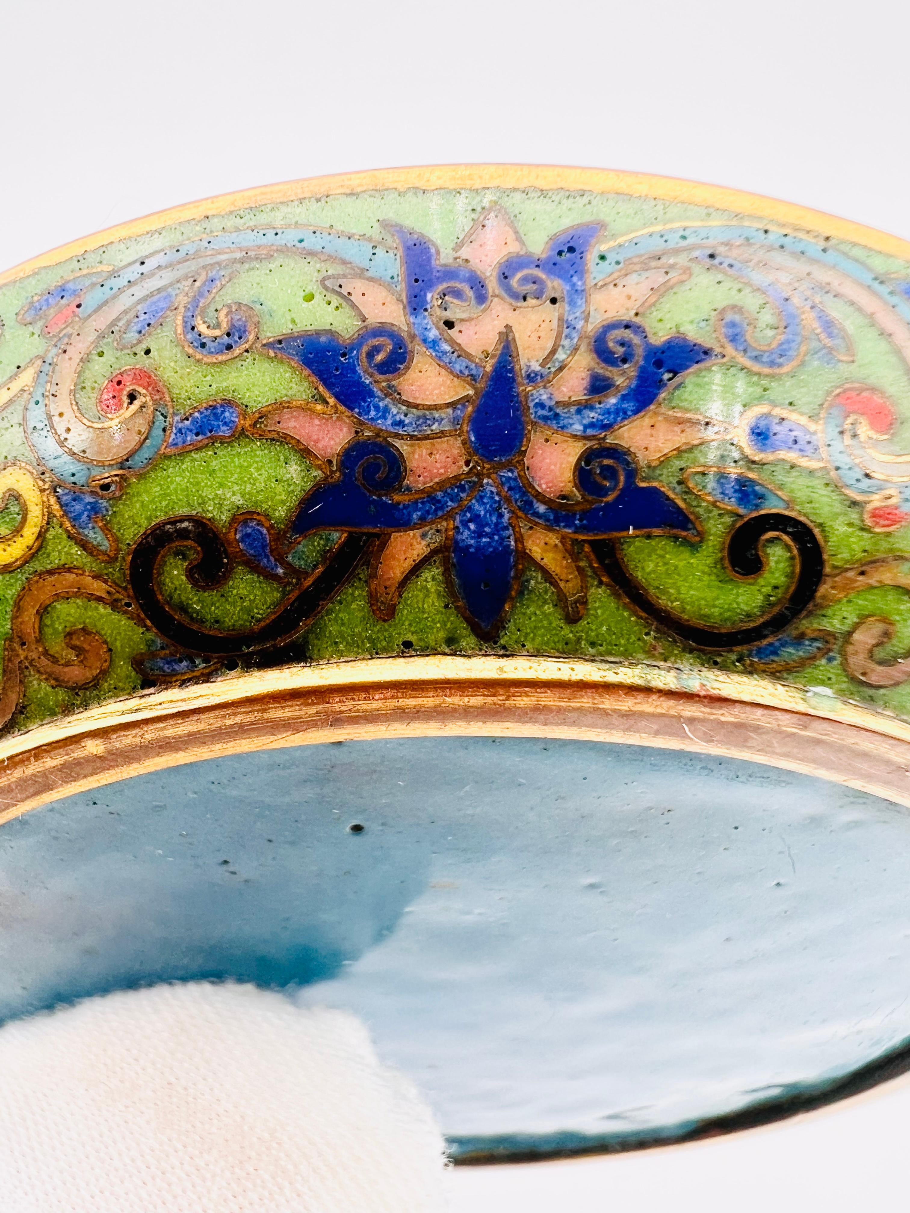 Fine Chinese Cloisonne Enamel Plate / Dish / Tray, 19th Century For Sale 7