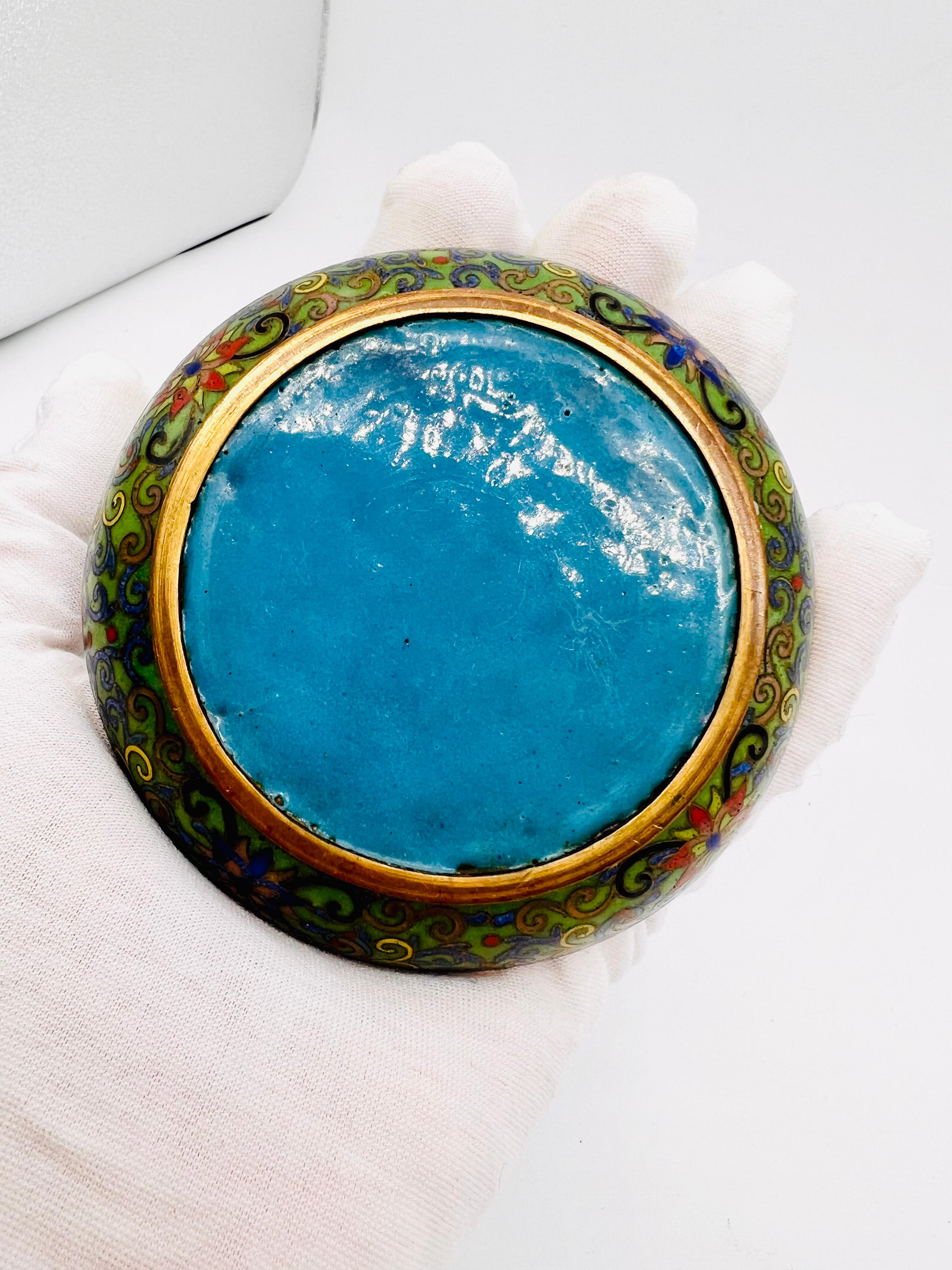 Fine Chinese Cloisonne Enamel Plate / Dish / Tray, 19th Century For Sale 9