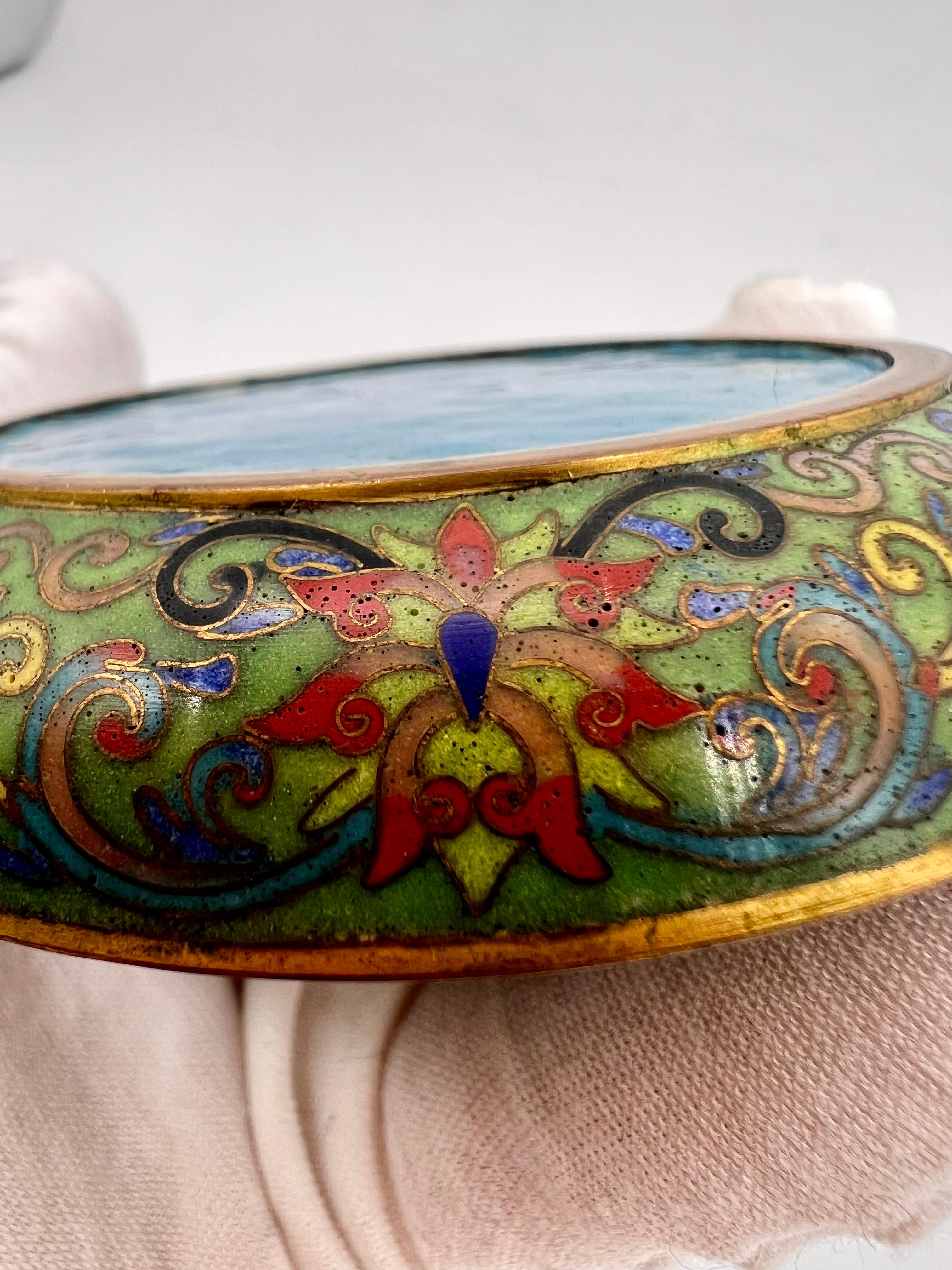 Fine Chinese Cloisonne Enamel Plate / Dish / Tray, 19th Century For Sale 1