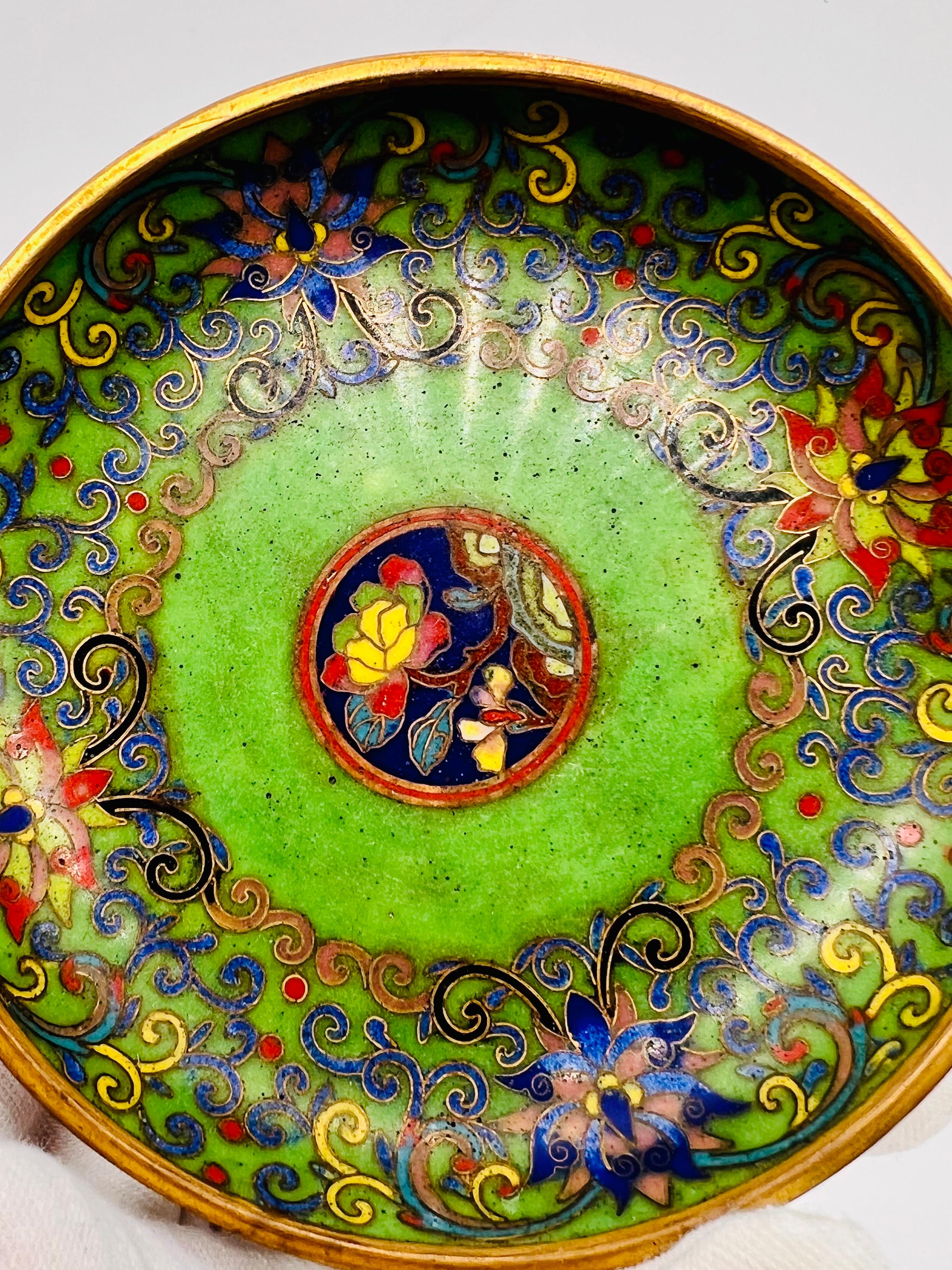 Fine Chinese Cloisonne Enamel Plate / Dish / Tray, 19th Century For Sale 3