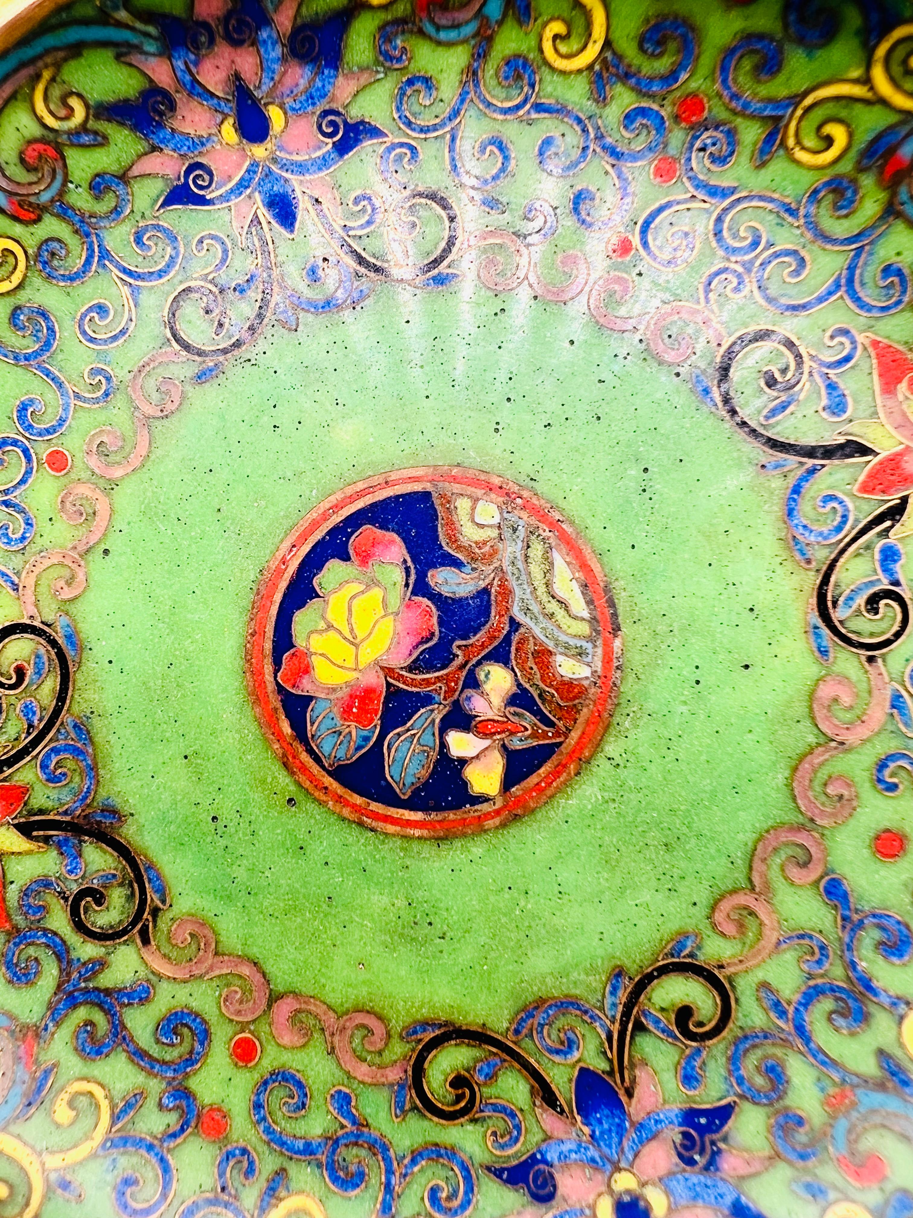 Fine Chinese Cloisonne Enamel Plate / Dish / Tray, 19th Century For Sale 4