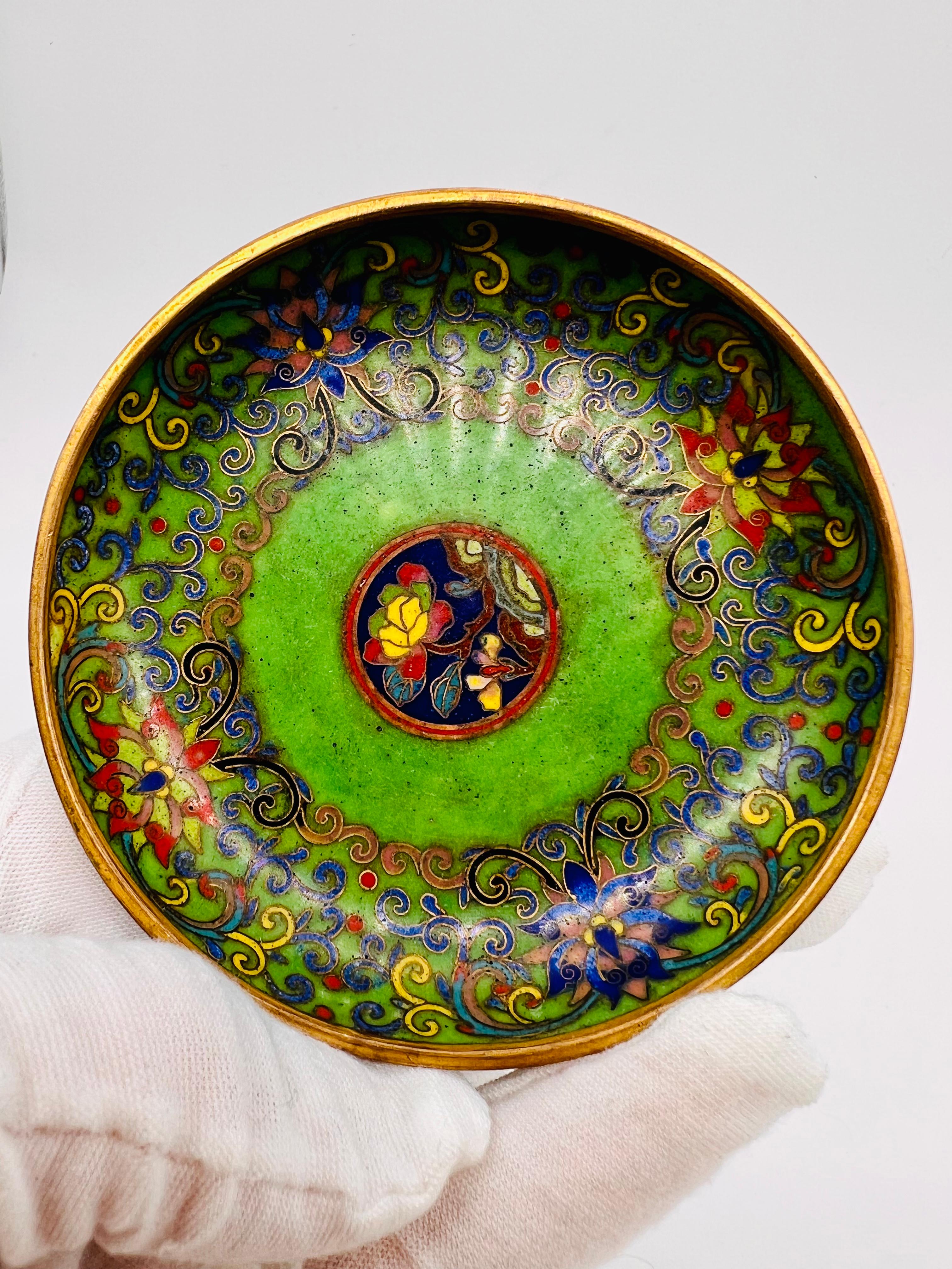Fine Chinese Cloisonne Enamel Plate / Dish / Tray, 19th Century For Sale 5