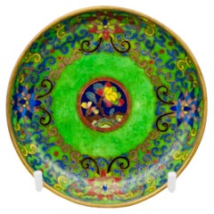 Antique Fine Chinese Cloisonne Enamel Plate / Dish / Tray, 19th Century