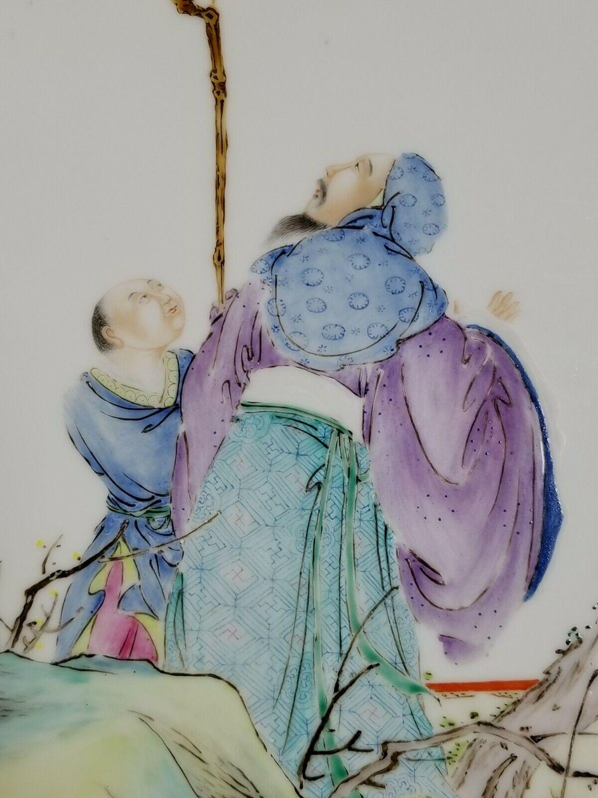 Fine Chinese Enamel Famille Rose Plaque Early 20th Century, Signed For Sale 1