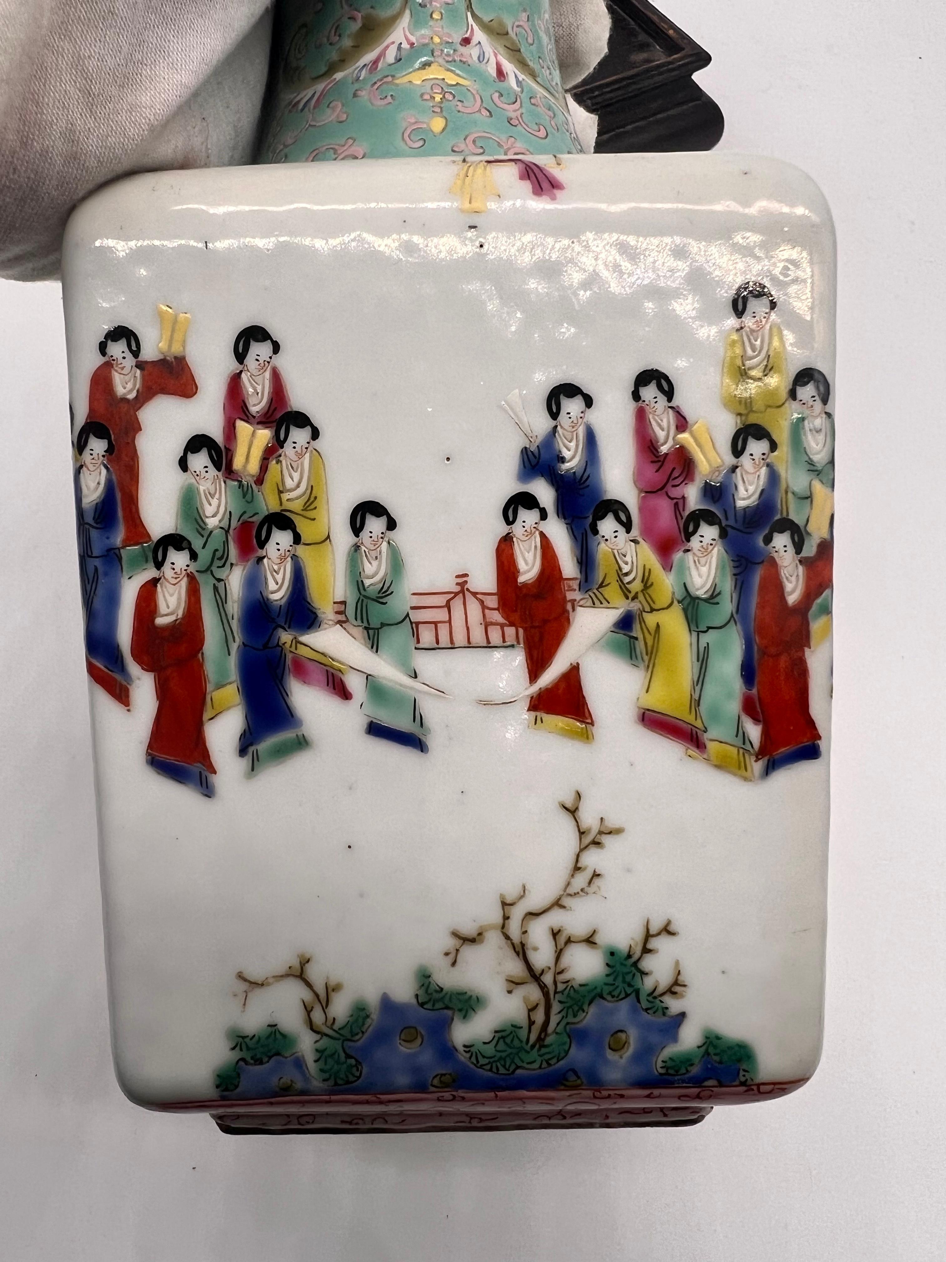 Fine Chinese Famille-Rose Vase with Women Enjoying Scholarly Pursuits, 19th C 12