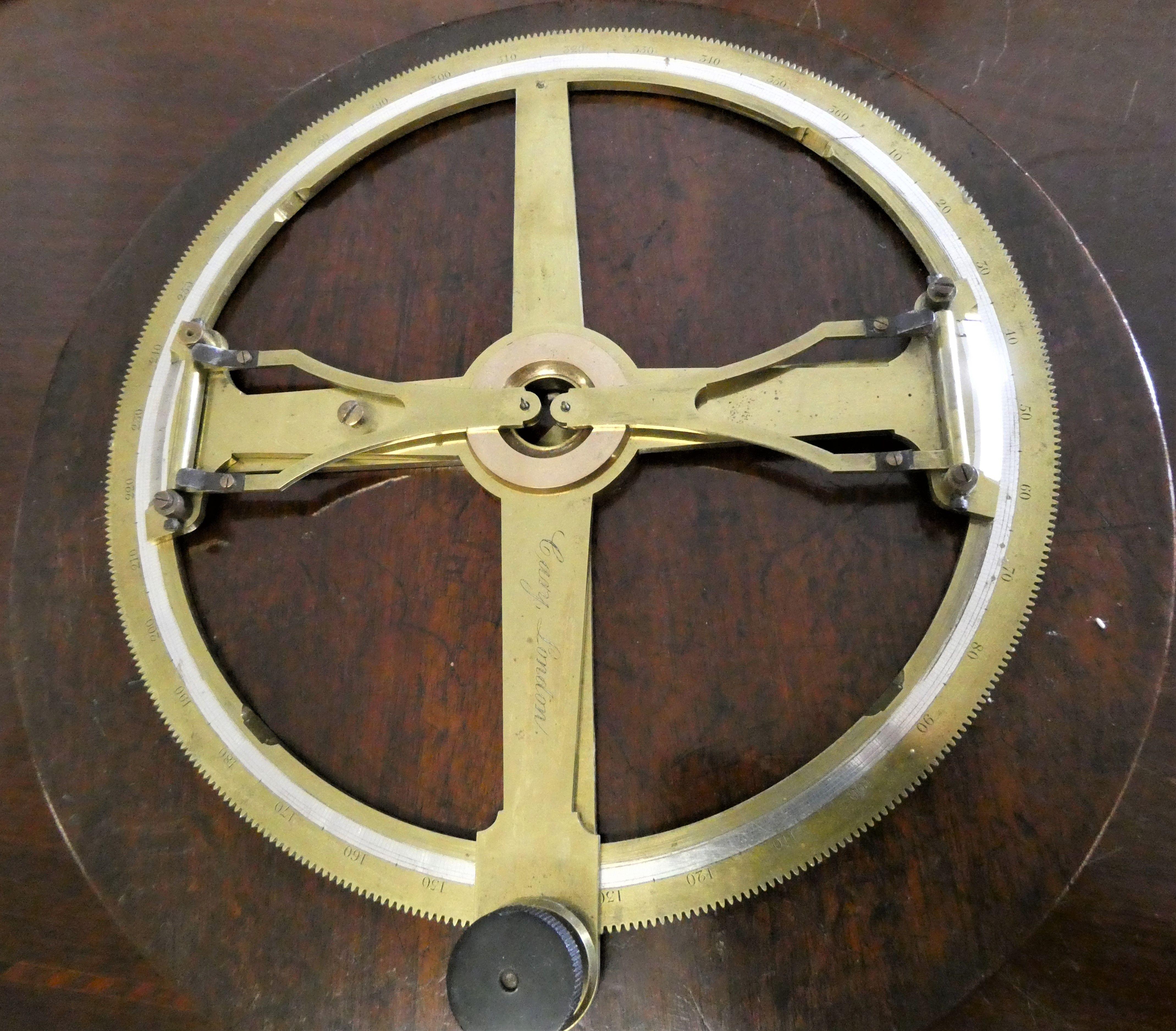 Brass Fine Circular Protractor by William Cary, London c.1810 For Sale