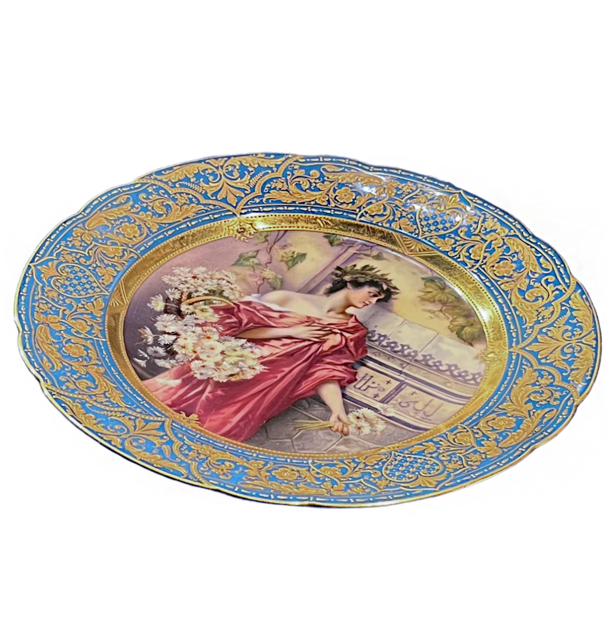 Porcelain A Fine Classical Royal Vienna Portrait Cabinet Plate For Sale