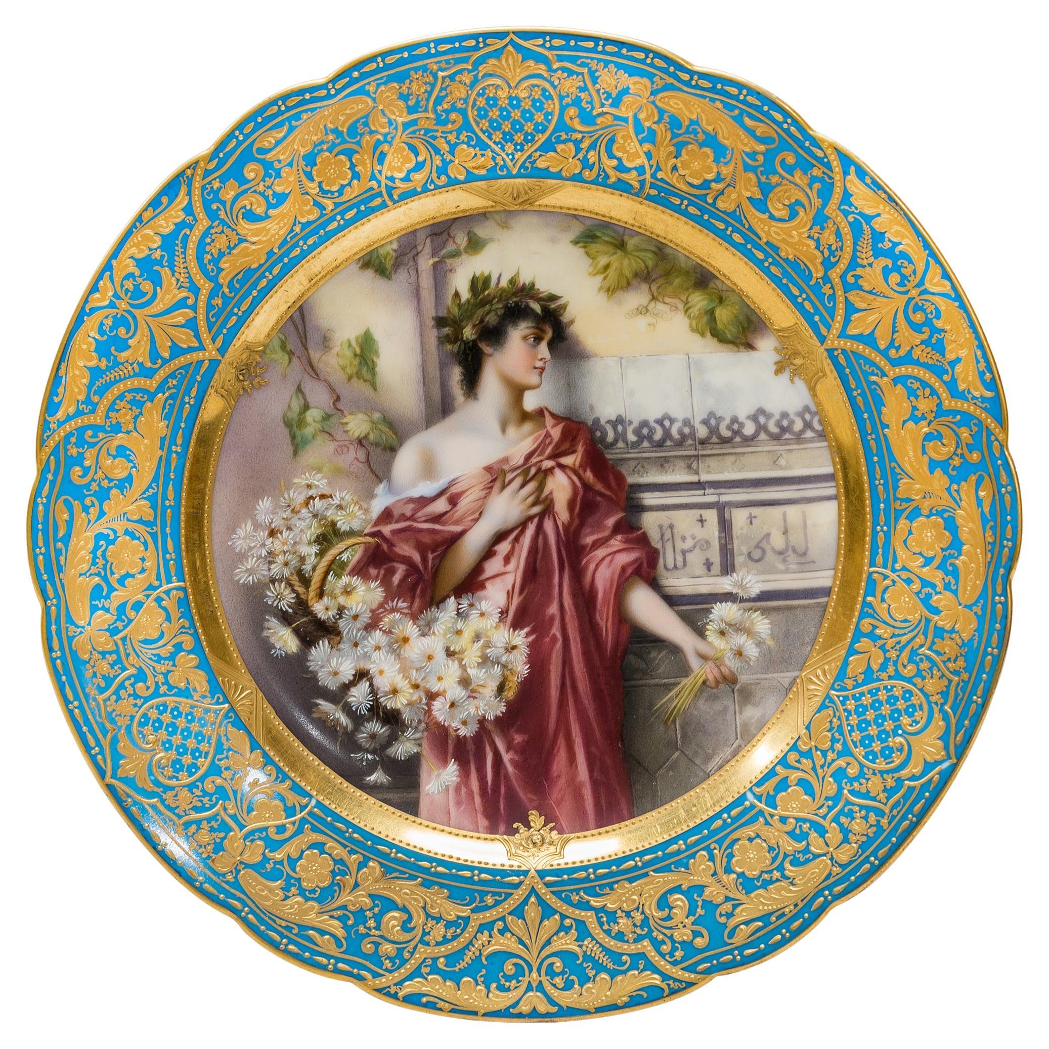 A Fine Classical Royal Vienna Portrait Cabinet Plate For Sale
