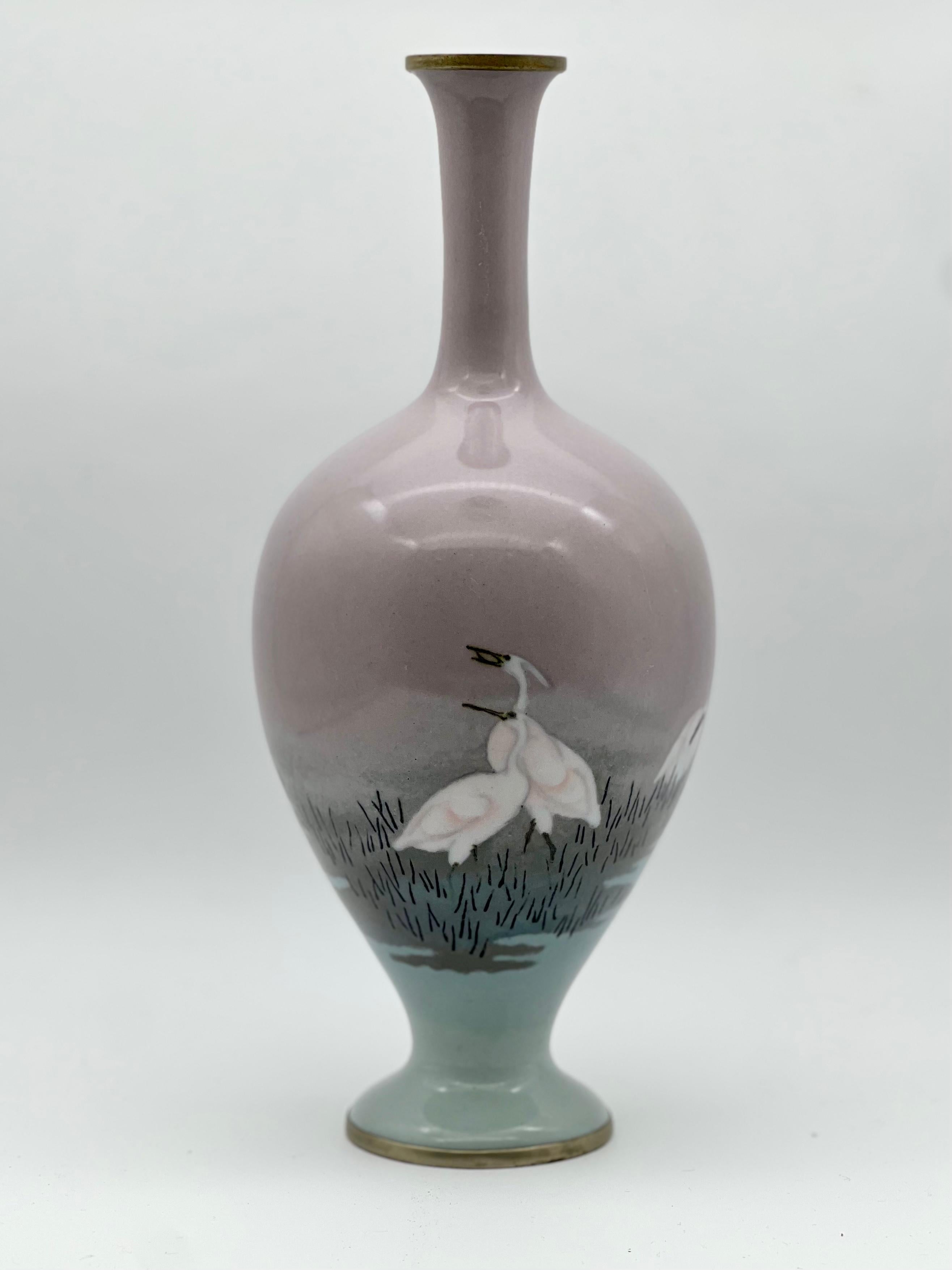 Enameled Fine Japanese Cloisonné-enamel and Musen Vase Attributed to Namikawa Sosuke