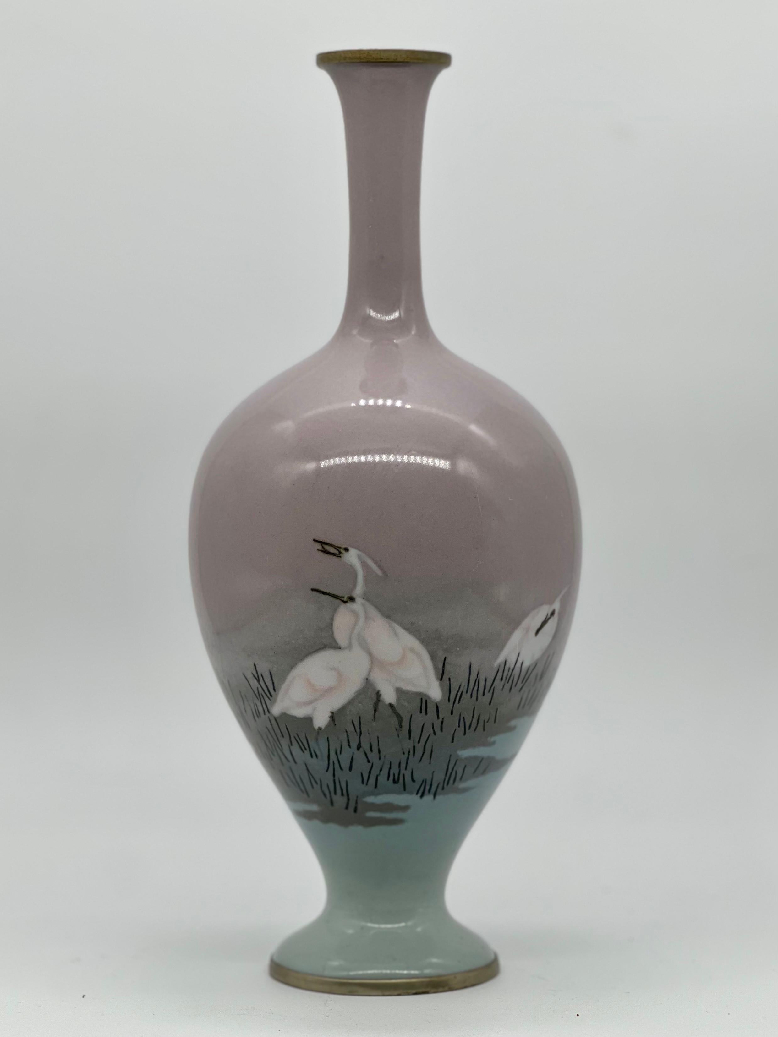 Fine Japanese Cloisonné-enamel and Musen Vase Attributed to Namikawa Sosuke In Good Condition In London, GB