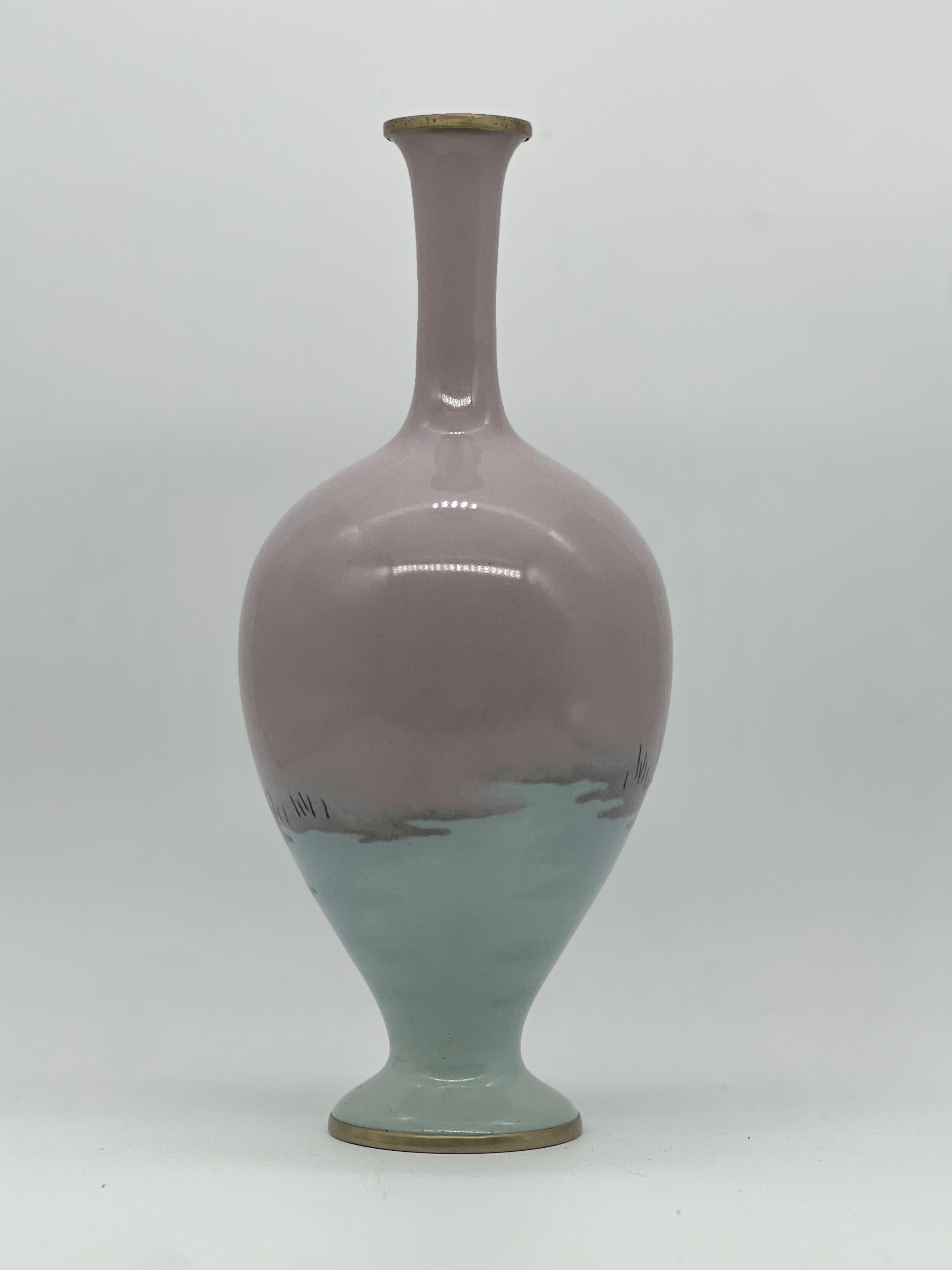 Enamel Fine Japanese Cloisonné-enamel and Musen Vase Attributed to Namikawa Sosuke