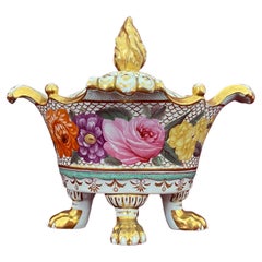 Antique Fine Coalport Porcelain Pot Pourri Vase, c.1815