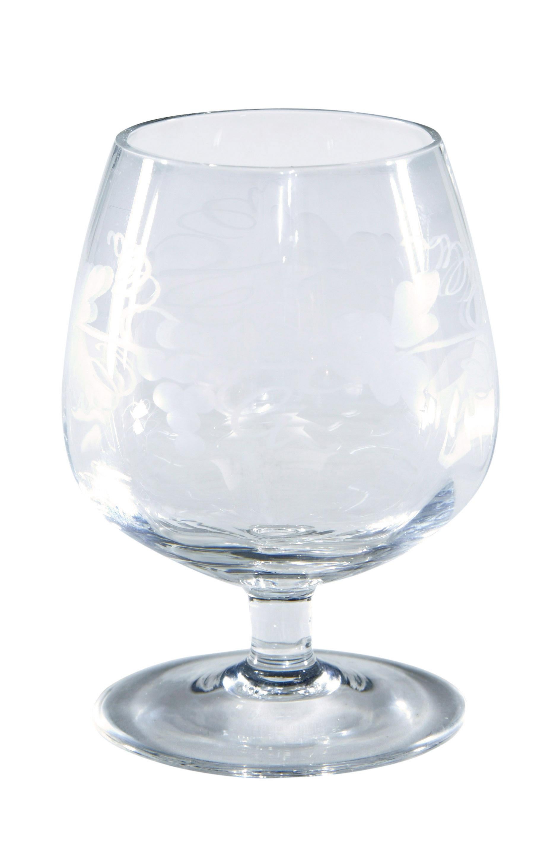 Eine schöne Sammlung von Riihimaki Savoy Gläsern aus den 1930er Jahren mit geätztem Wein im Angebot 2