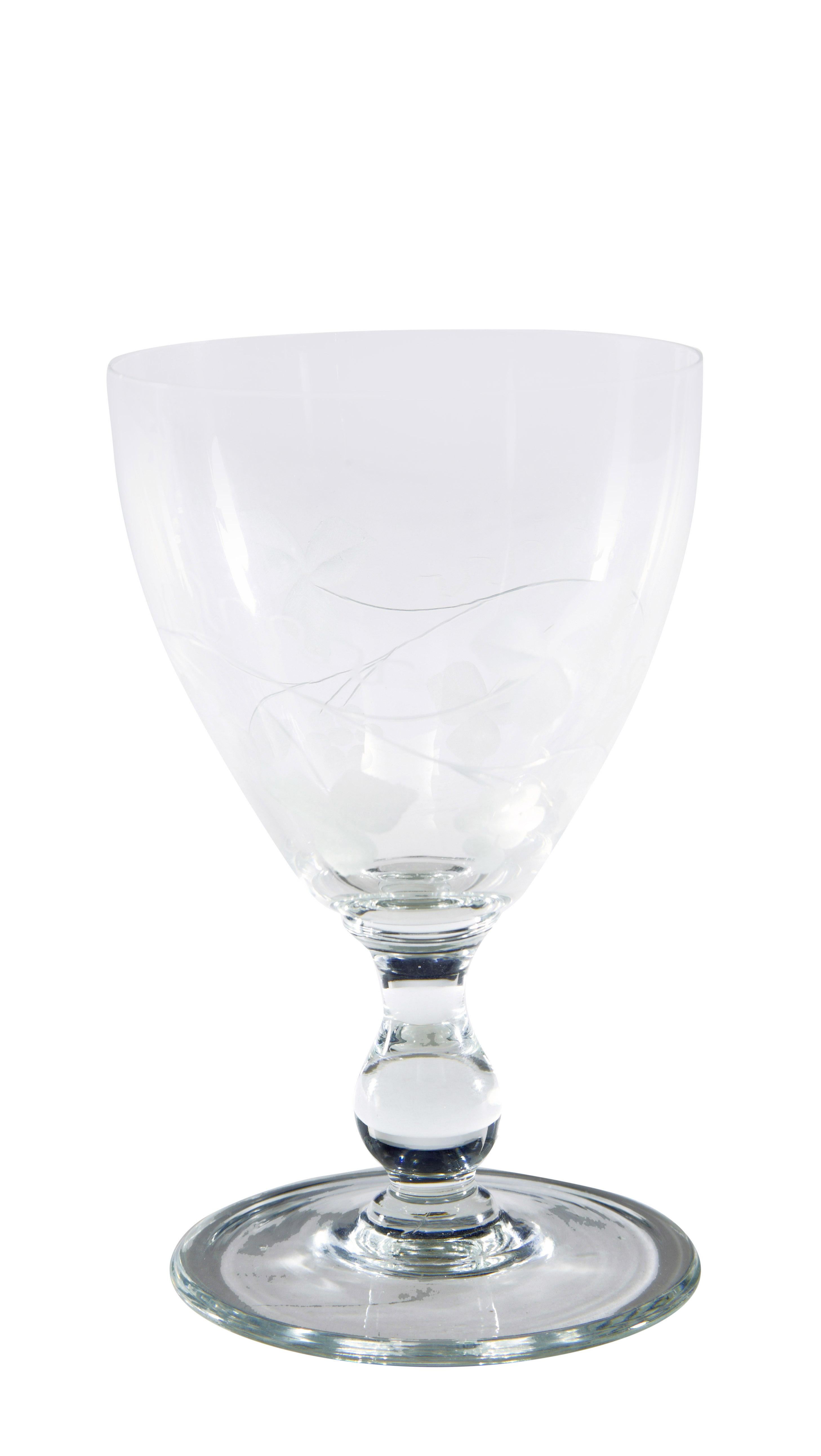 Eine schöne Sammlung von Riihimaki Savoy Gläsern aus den 1930er Jahren mit geätztem Wein (Art déco) im Angebot