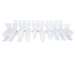Fine Collection of 69 1930s Riihimaki Savoy Vine Etched Glasses